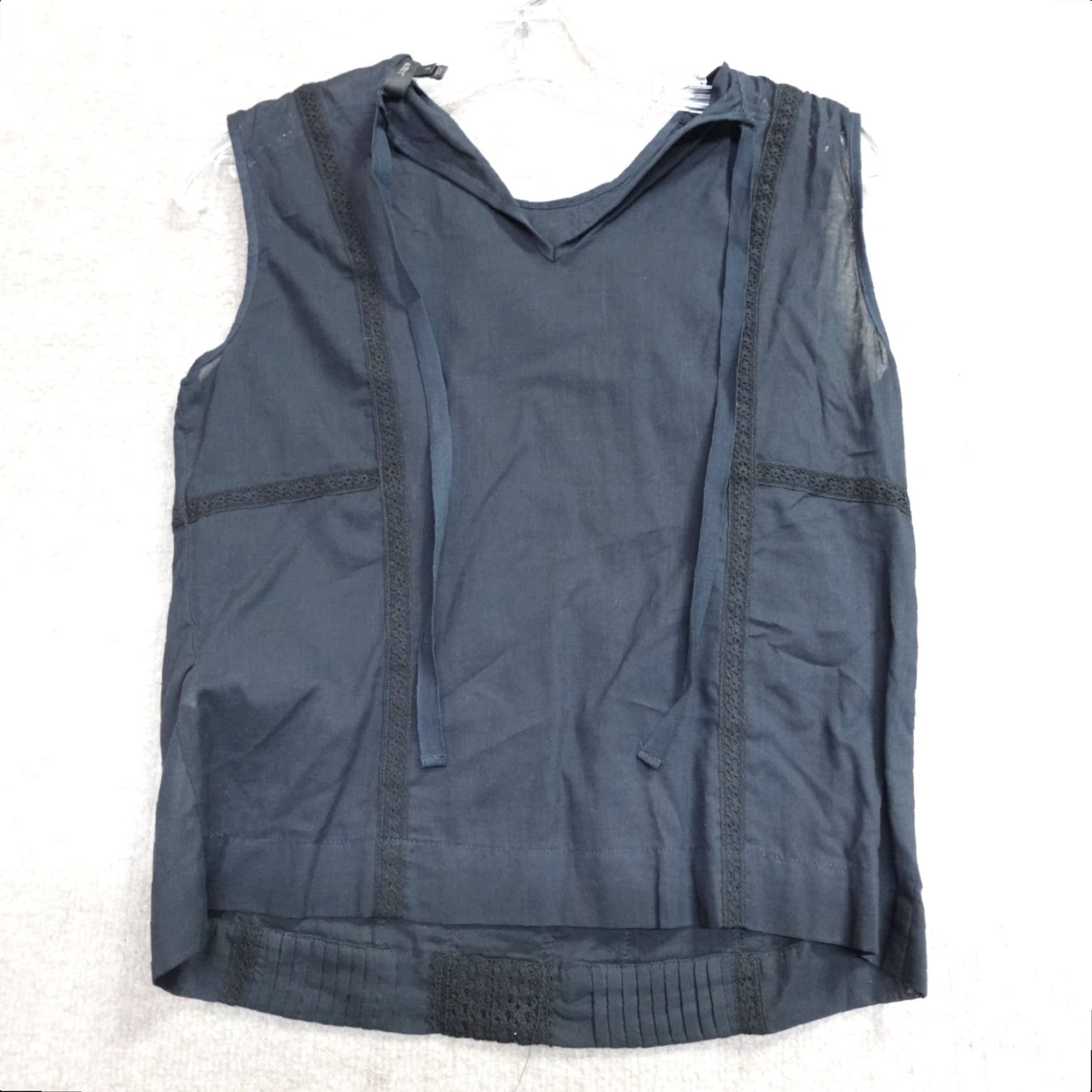 J.Crew J.CREW Womens Top Blouse Sleeveless Black Cotton Tie Neck Lightweight 2 Regular Womens Size XS / US 0-2 / IT 36-38 - 6 Thumbnail