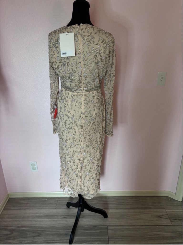 Mac Duggal Women's Mac Duggal Beige Beaded Dress Size 6 Size M / US 6-8 / IT 42-44 - 9 Thumbnail