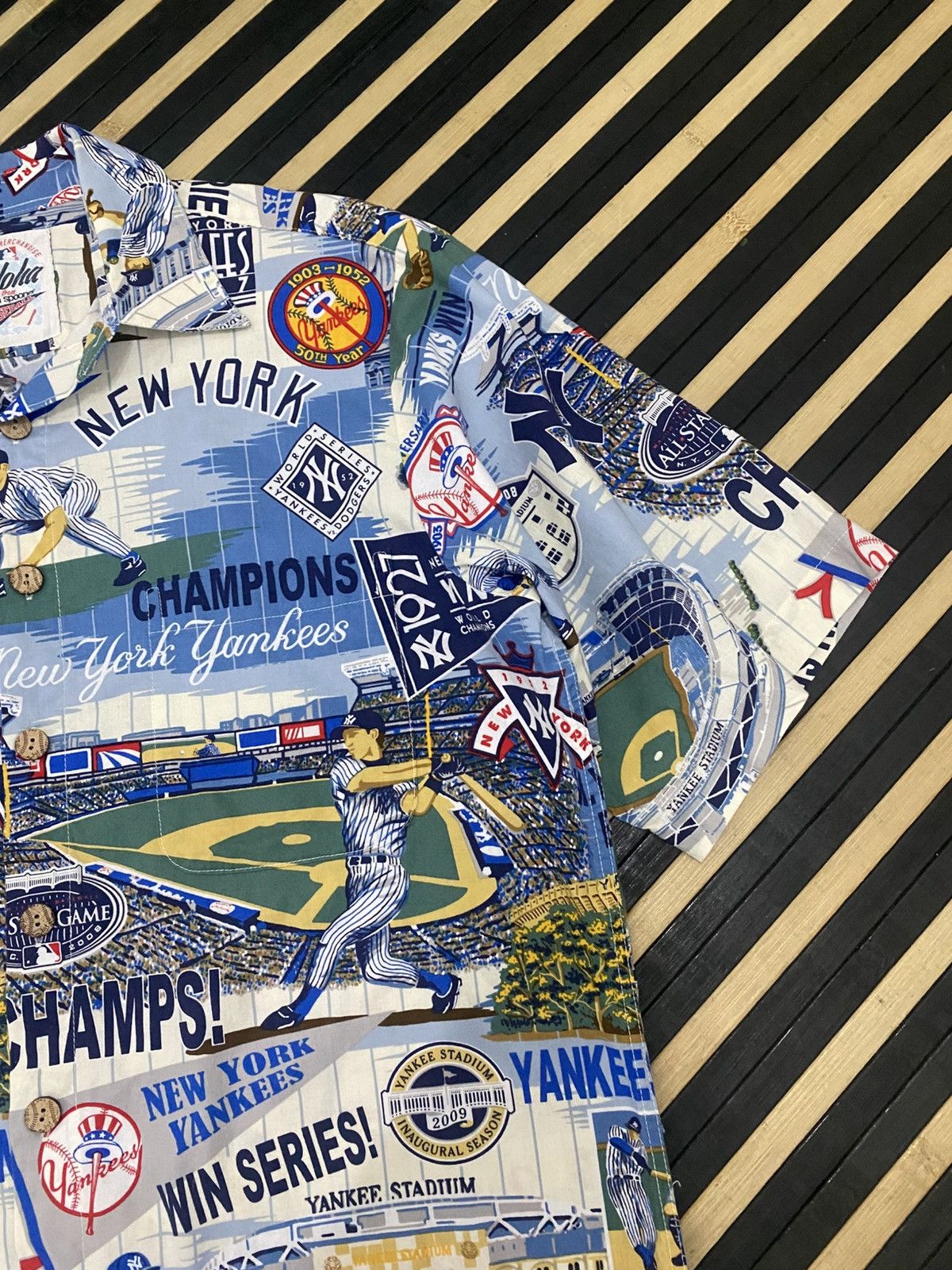 MLB × New York Yankees Rare Vtg New York Yankees Aloha Full Print Cotton Shirt Size US S / EU 44-46 / 1 - 3 Thumbnail