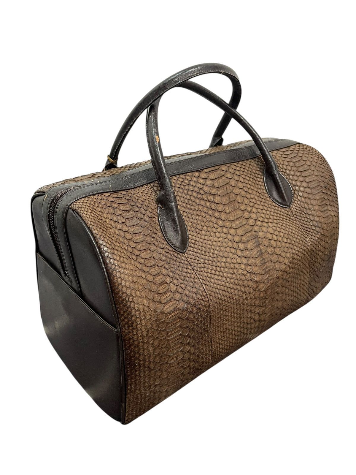Genuine Leather Full Leather Python Vtg JRA Japan Boston Bag 5🟩 Size ONE SIZE - 7 Thumbnail