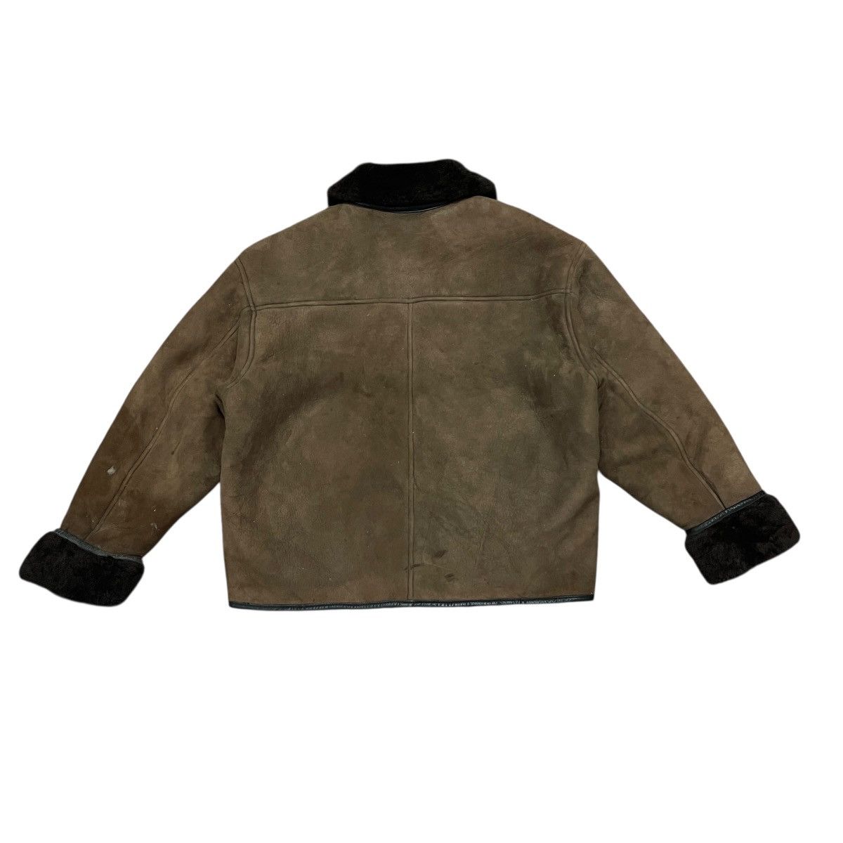 Leather Vintage Brown Suede Sheepskin Leather Shearling Jacket Size US M / EU 48-50 / 2 - 10 Thumbnail