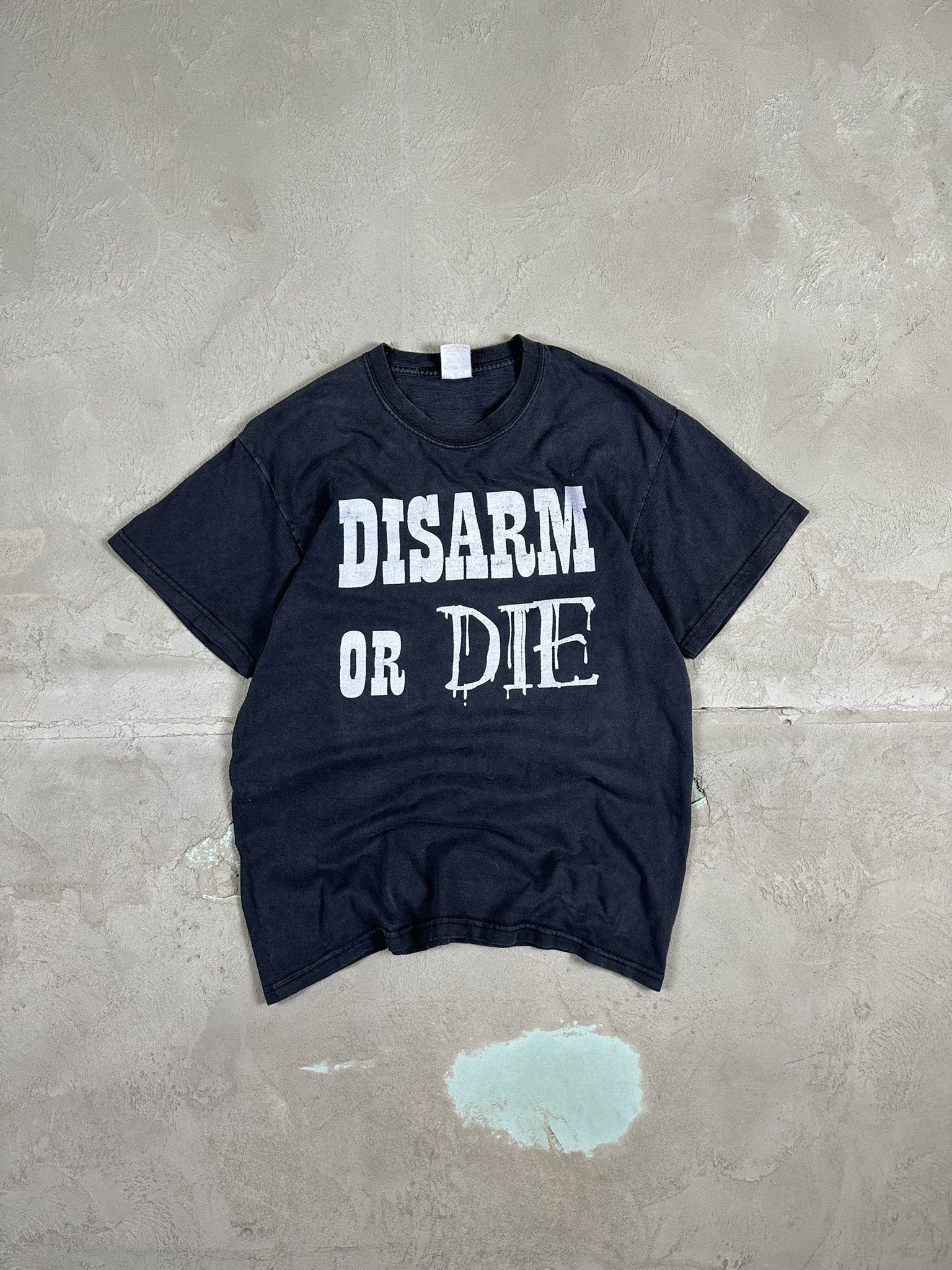 Band Tees × Vintage Vintage Y2k Politycal Asylium Disarm or Die Punk T-shirt Size US M / EU 48-50 / 2 - 1 Thumbnail