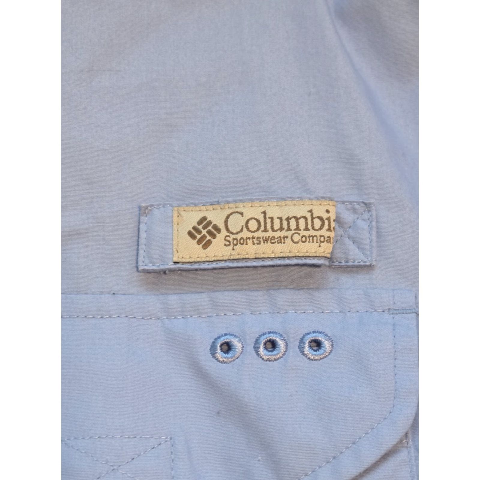 Vintage Columbia PFG Shirt Medium Blue Ventilated Button-Up Embroidered Outdoor UV Protection Pockets Men's Regular M (Long Sleeve) Size US M / EU 48-50 / 2 - 3 Thumbnail