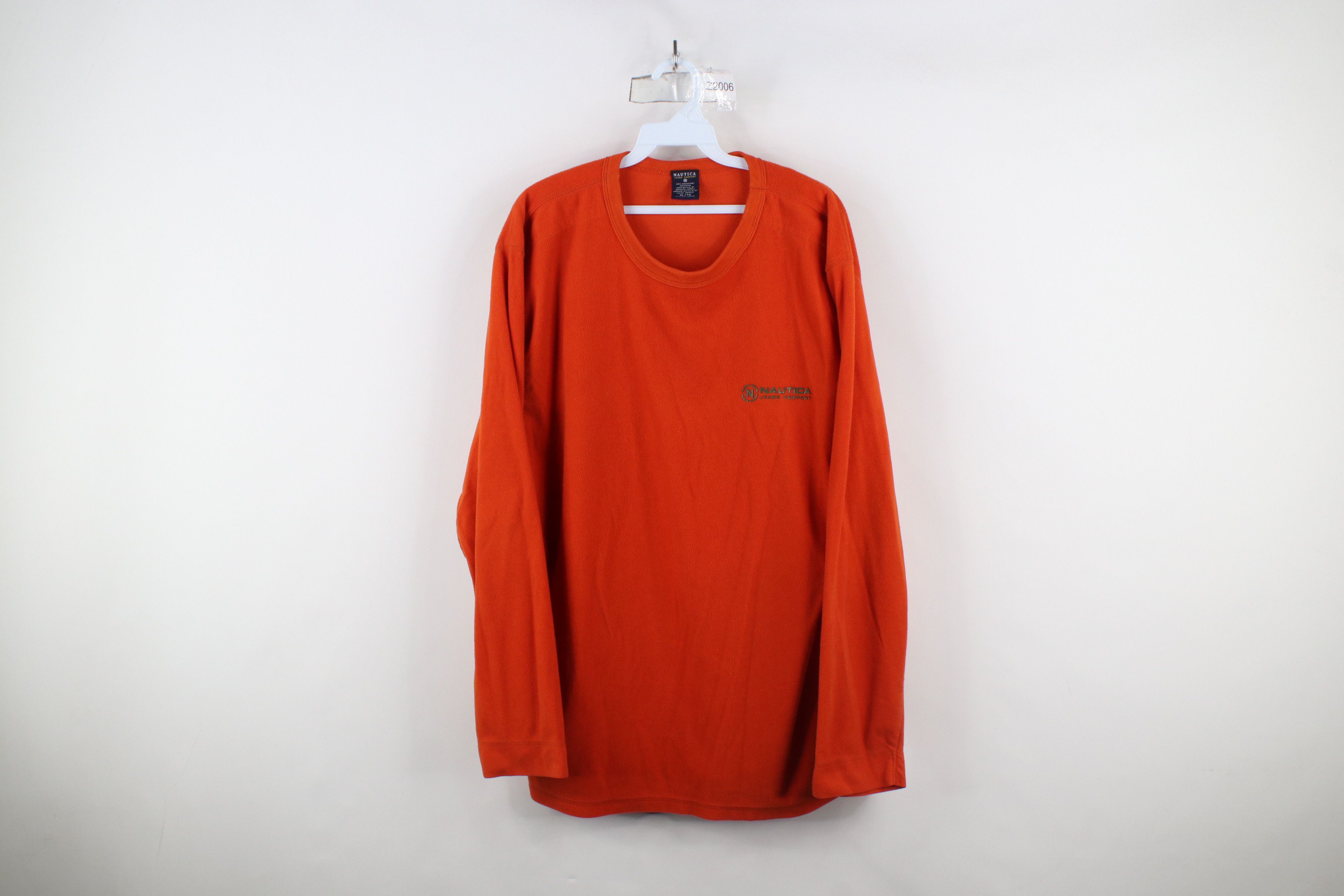 Nautica × Vintage Vintage 90s Nautica Spell Fleece Crewneck Sweater Orange USA Size US XL / EU 56 / 4 - 1 Thumbnail