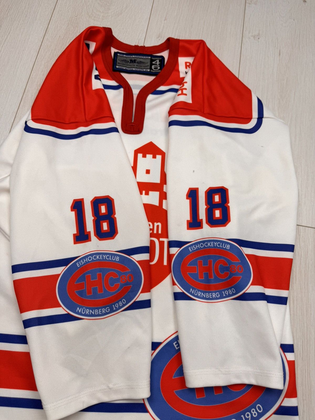 NHL MATCHWORN 2000s Nurnberg Ice Tigers KRYVORUTSKYY #18 Jersey Size US M / EU 48-50 / 2 - 6 Thumbnail