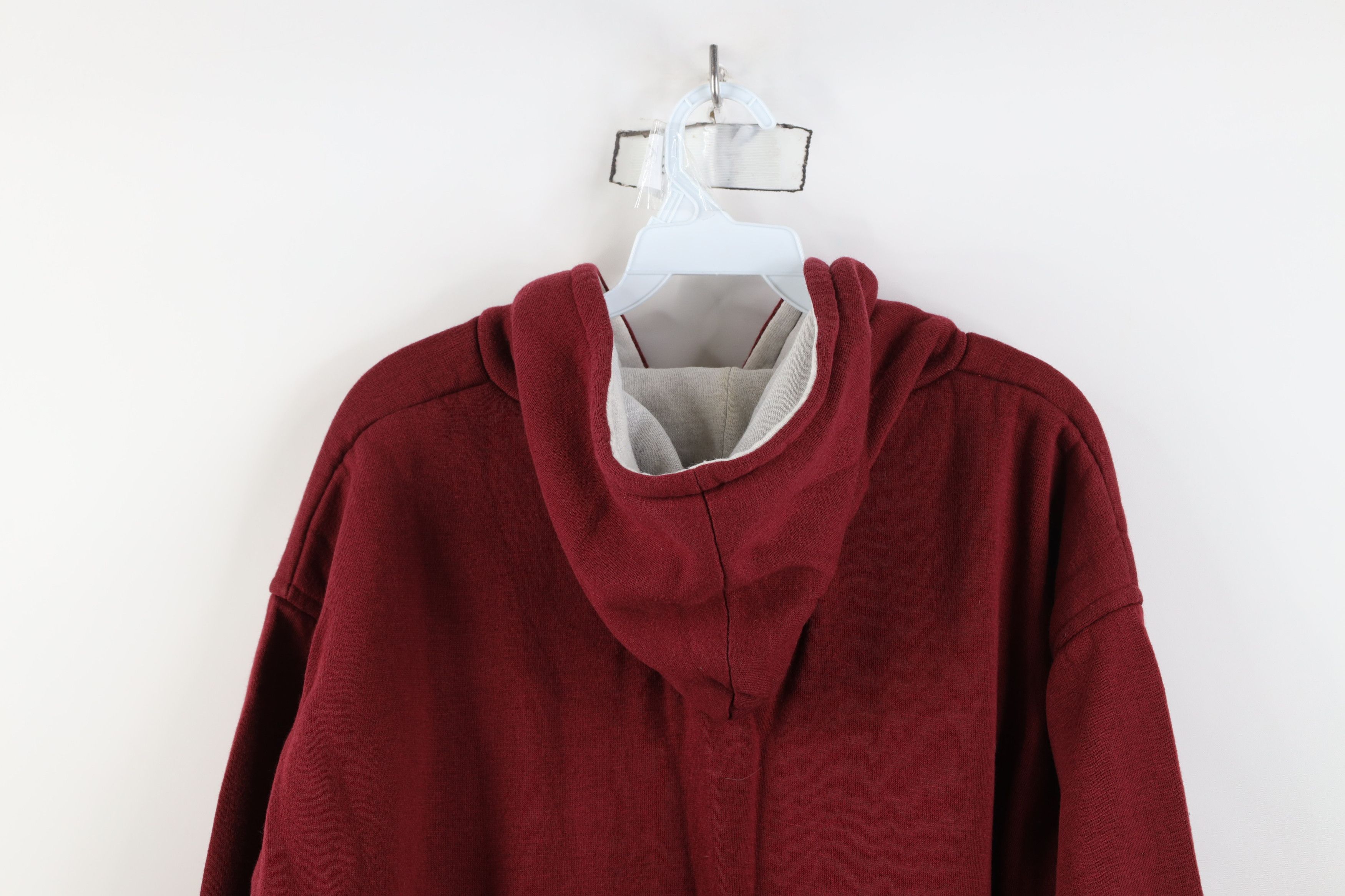 Vintage Vintage 90s Streetwear Thermal Waffle Knit Lined Hoodie Red Size US L / EU 52-54 / 3 - 14 Thumbnail