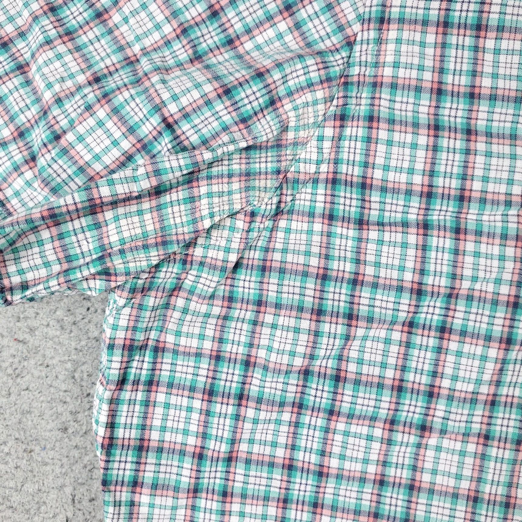 Nautica Nautica Shirt Mens XL Green Plaid Button-Up Short Sleeve Casual Classic Shirt - White Cotton, Regular Fit, Button-Down Collar, Nautica Brand, Adults Size US XL / EU 56 / 4 - 4 Thumbnail