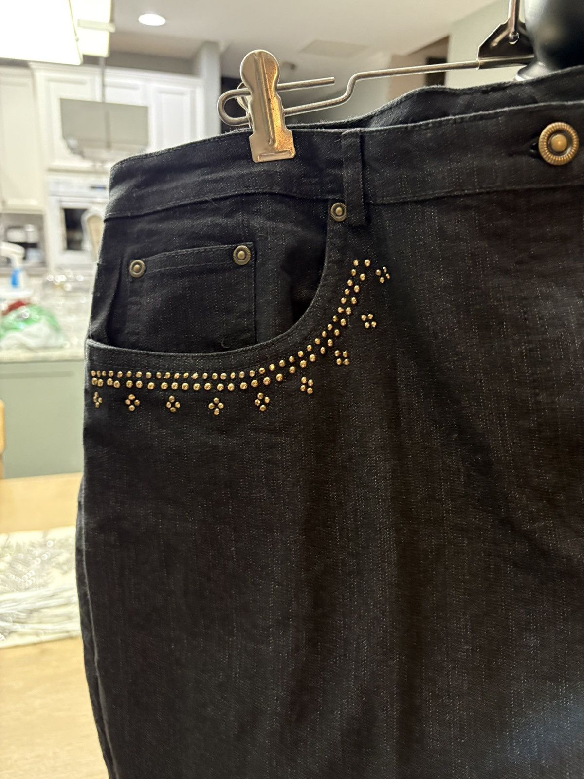 Other Ruby Rd size 18 dark denim jeans with bling Size 40" / US 18 - 3 Thumbnail