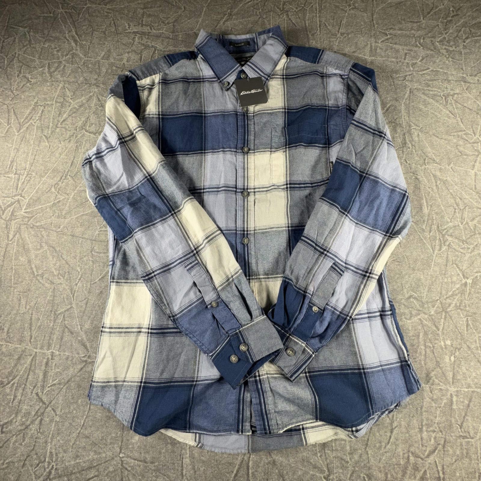 L.L. Bean Eddie Bauer Shirt Women's M Blue Brown Classic Fit Plaid NEW Size US L / EU 52-54 / 3 - 1 Thumbnail