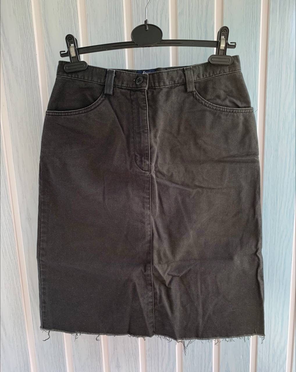Stussy × Vintage Vintage Stussy Women Black Cotton Pockets Faded Midi Skirt Size 29" - 1 Thumbnail