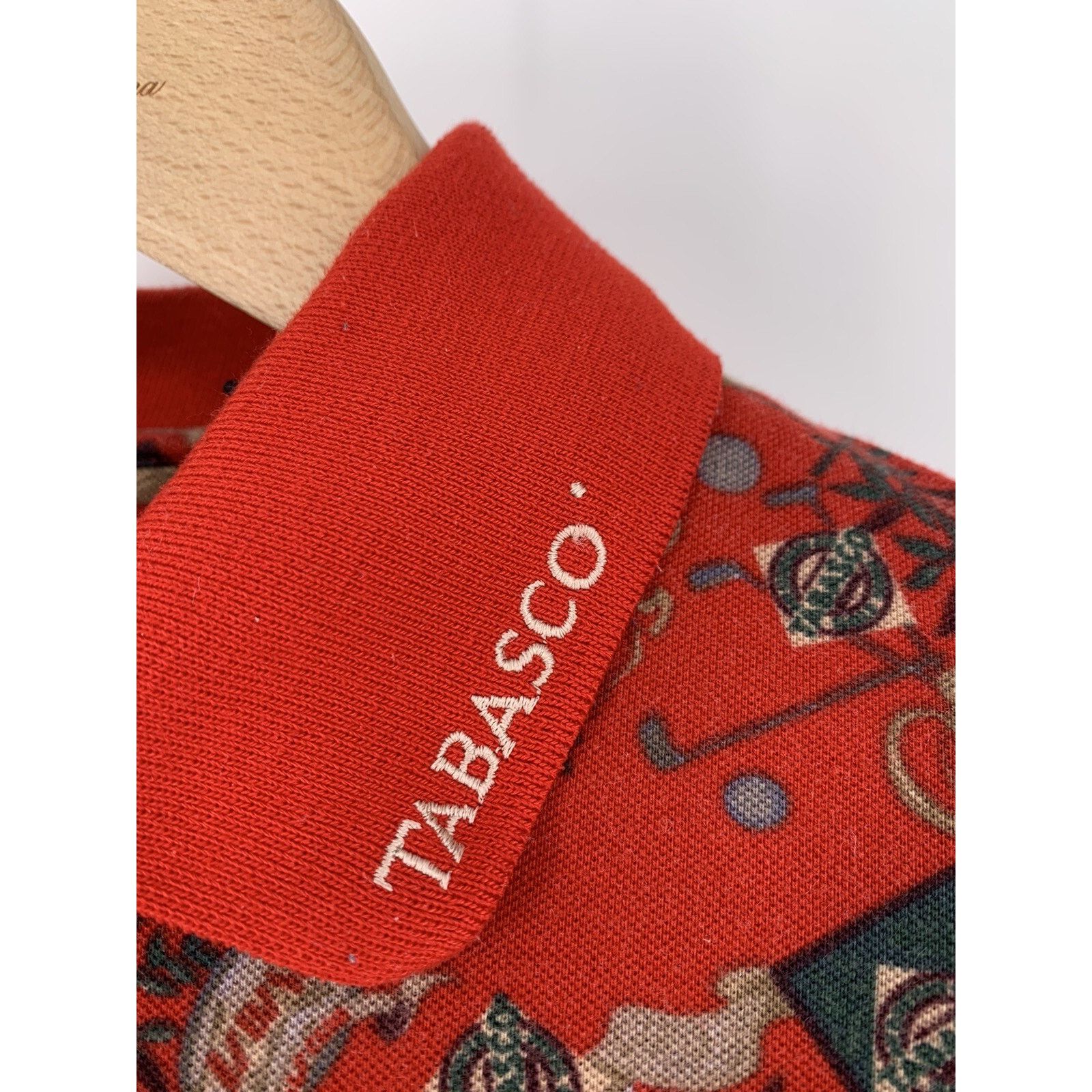 Tabasco Vintage Tabasco Golf Polo Shirt Red All Over Print XL Size US XL / EU 56 / 4 - 4 Thumbnail