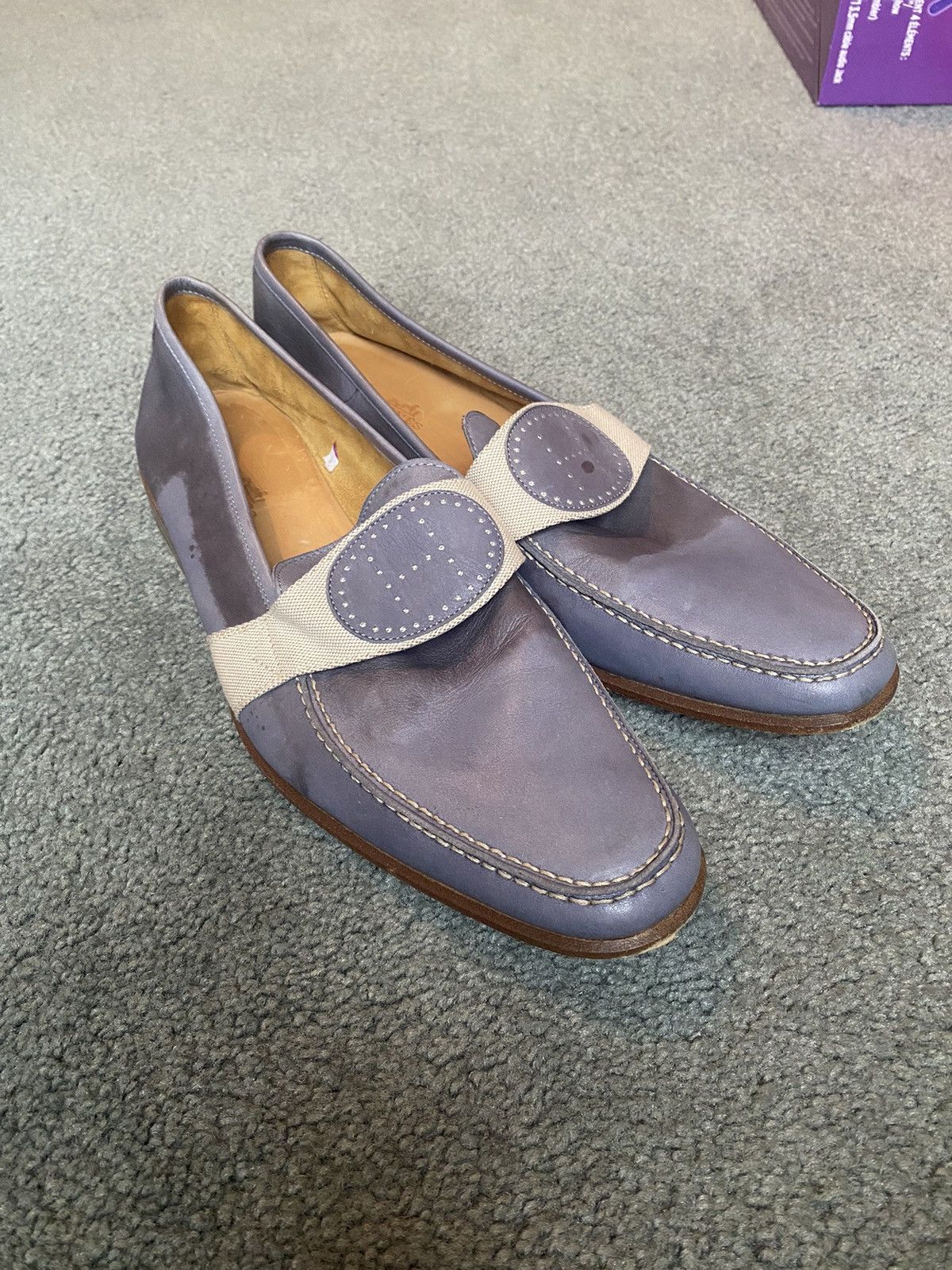 Supple Calfskin Leather Loafers with H Detail