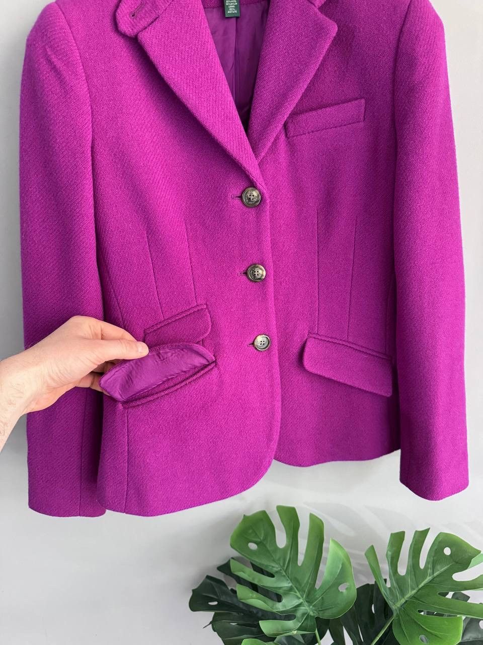Ralph Lauren Lauren Ralph Lauren Women's Purple Tweed Wool Blazer, US 4 Size XS / US 0-2 / IT 36-38 - 7 Thumbnail