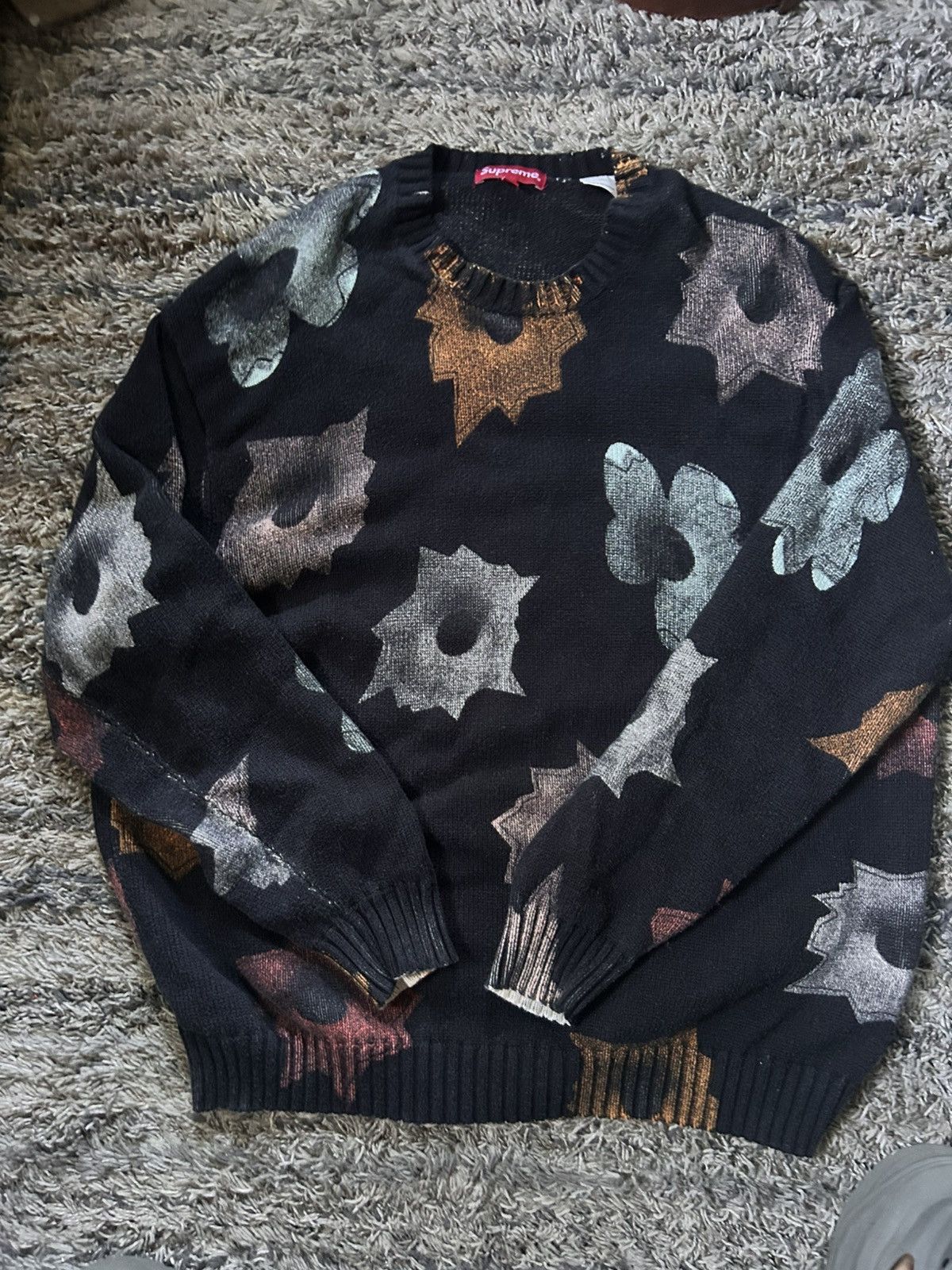 Supreme Supreme Nate Lowman Bullet Holes Sweater | Grailed