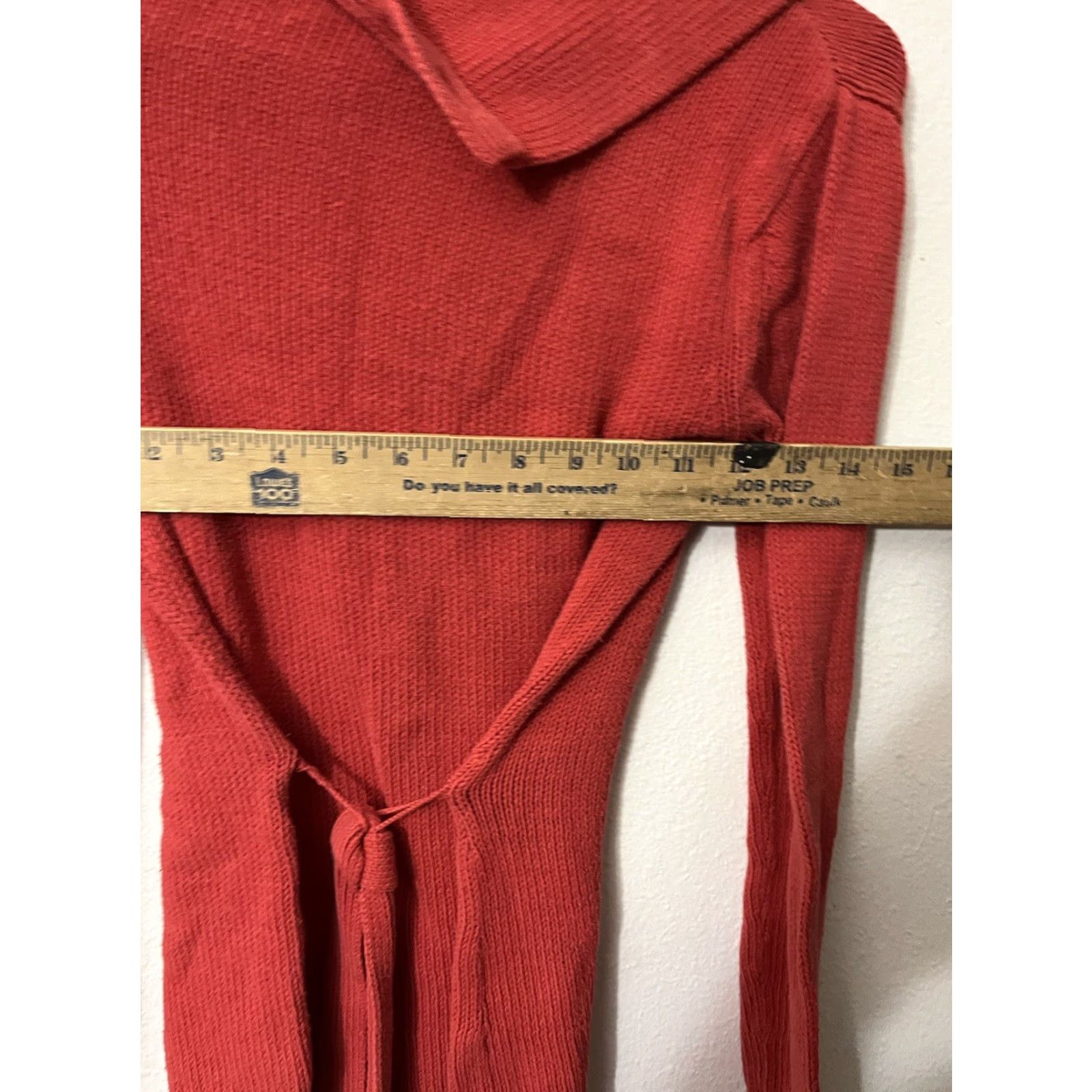 Vintage VINTAGE New York & Co. Women's XS Red Knit Turtleneck Sweater Acrylic Long Sleeve Buttons Pullover Size XS / US 0-2 / IT 36-38 - 5 Thumbnail