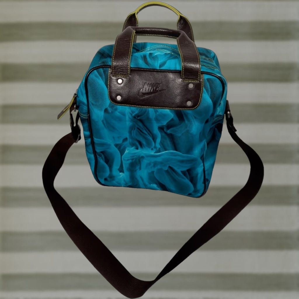 Nike Nike Tote Bag Blue Abstract Print Padded Shoulder Strap Trippy Swirl Travel Size ONE SIZE - 1 Thumbnail