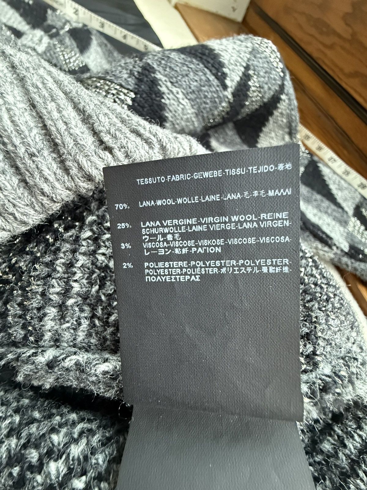 Saint Laurent Paris FW15 Grail Saint Laurent geometric metallic sweater Hedi XL Size US XL / EU 56 / 4 - 25 Thumbnail