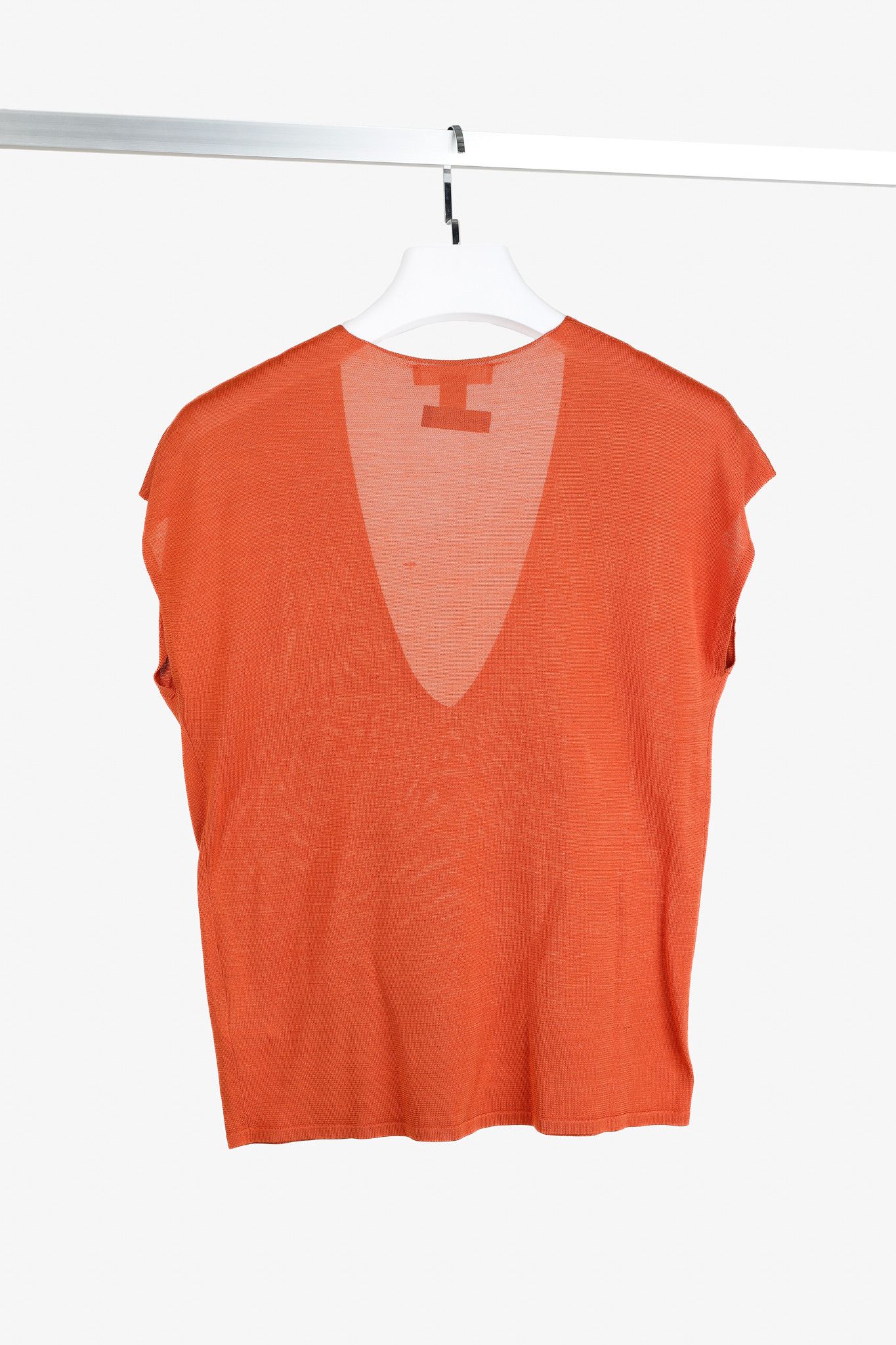 Max Mara 'S Max Mara Burnt Short Dolman Sleeve Silk V-neck Knit Top Size M / US 6-8 / IT 42-44 - 2 Thumbnail