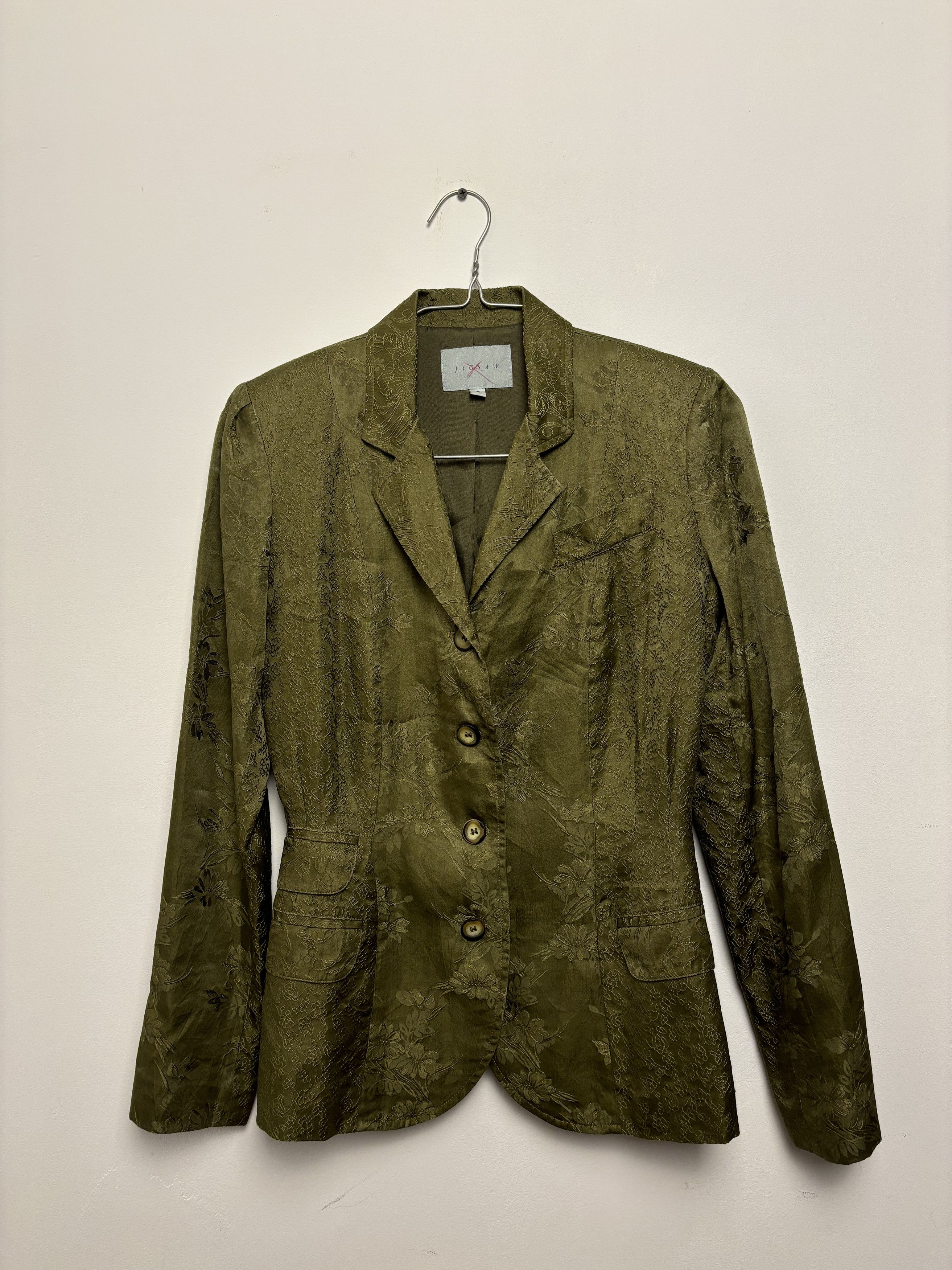 Designer × Jigsaw Vintage Jigsaw Silk Embroidered Blazer Size M / US 6-8 / IT 42-44 - 1 Thumbnail