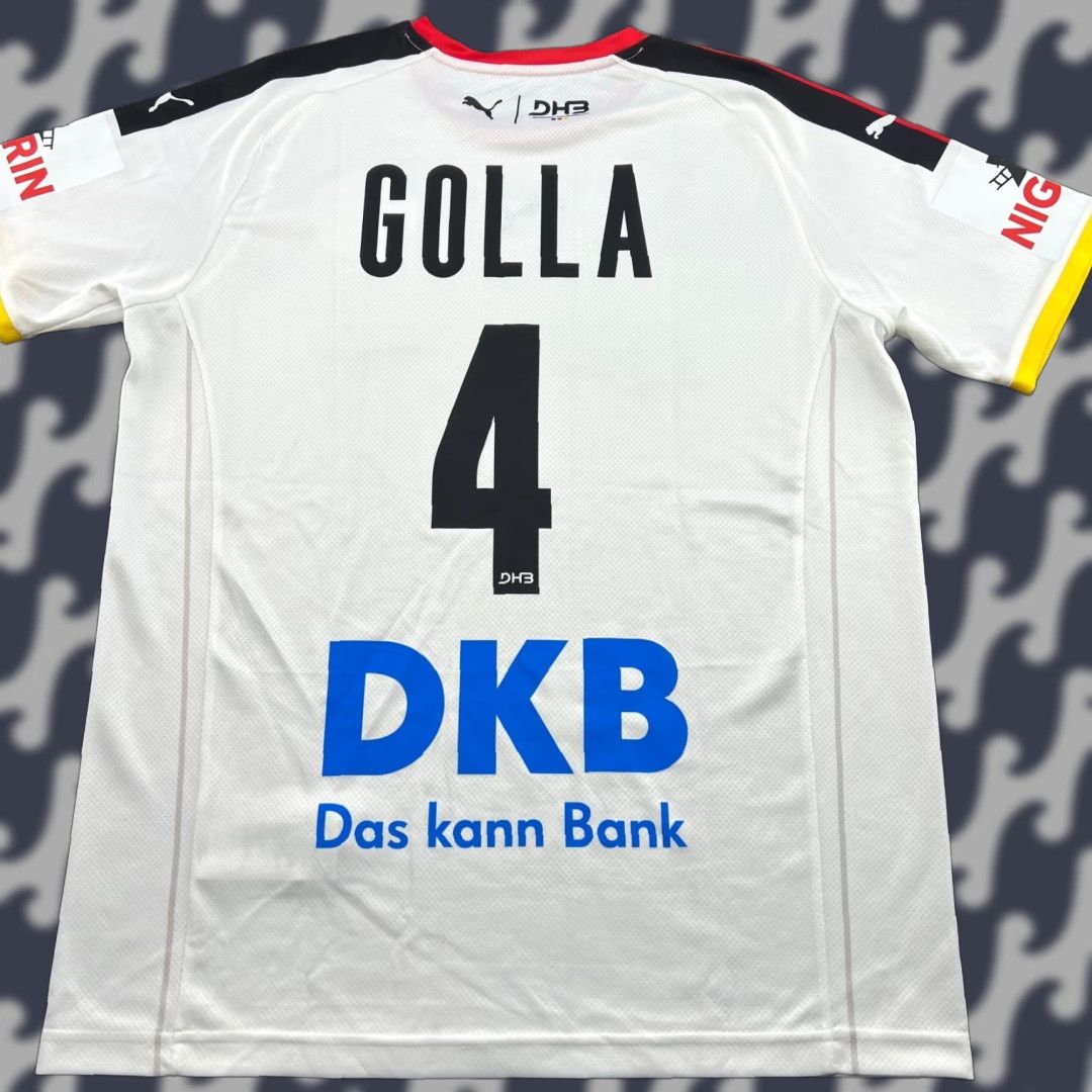 Puma DHB Germany 2021 2020 Johannes Golla Home Handball jersey Mens Large Puma Shirt Short Sleeve White Size US L / EU 52-54 / 3 - 1 Thumbnail