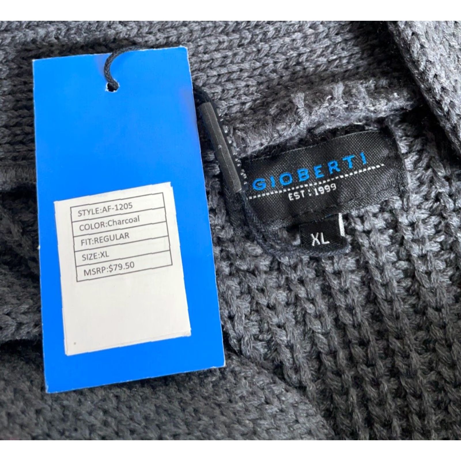 Vintage VINTAGE Gioberti Men's XL Cardigan Sweater Dark Gray Knit Heavyweight Casual Fall Spring Winter Elbow Patches 90s Size US XL / EU 56 / 4 - 4 Thumbnail