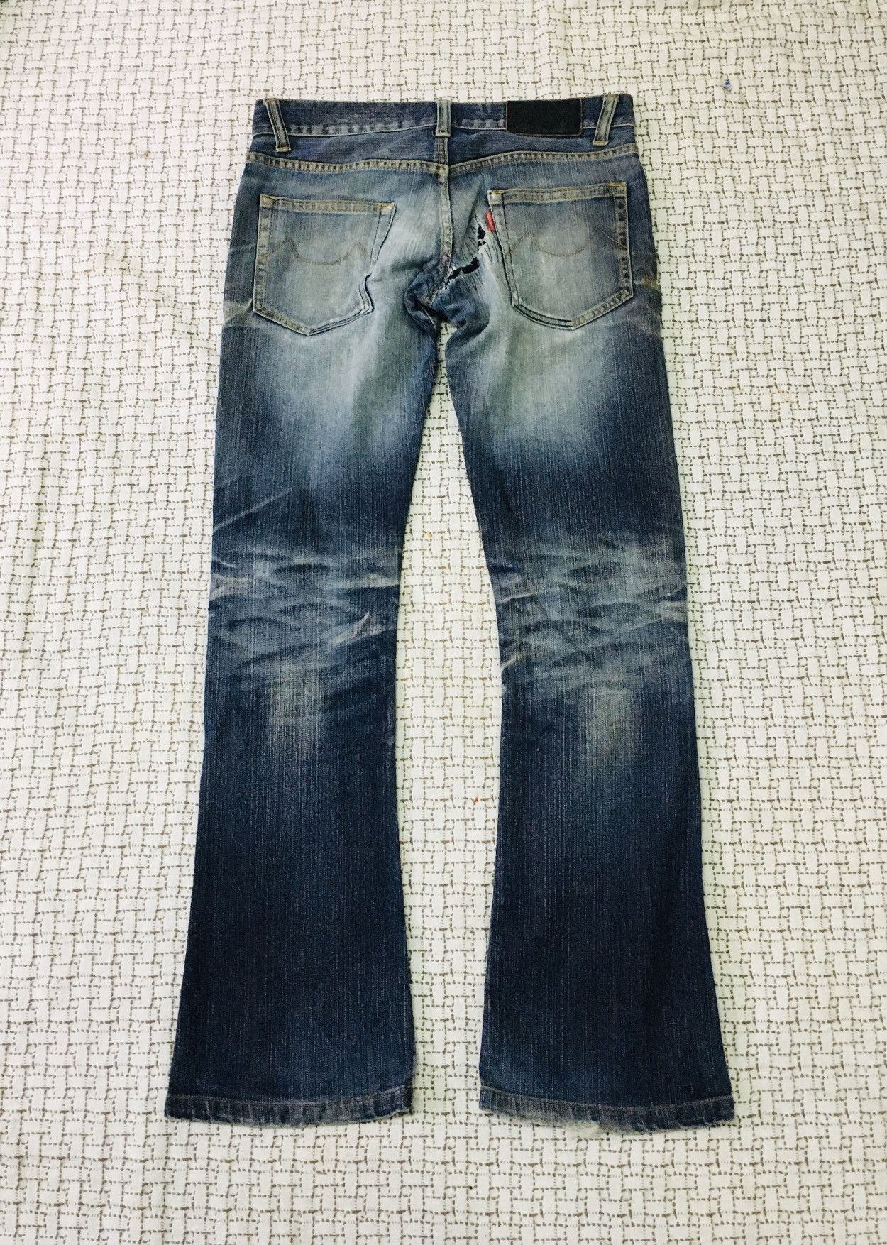 Tornado Mart Tornardo Mart Distressed Flare Jeans (18) Size US 31 - 2 Thumbnail