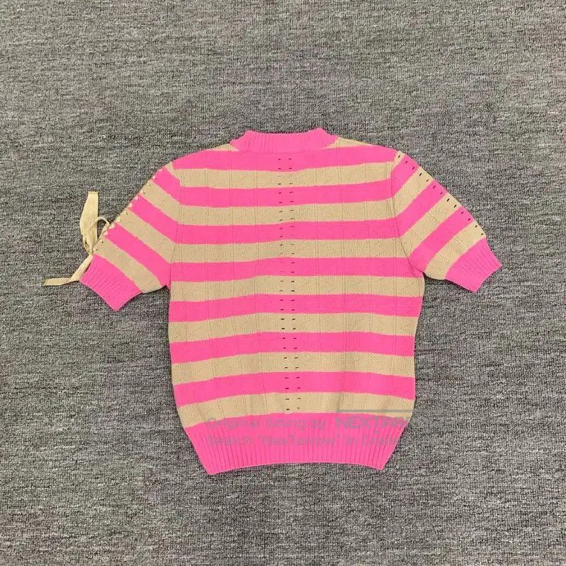 Fendi Fendi Pink Striped Cotton Women's T-Shirt . Size S / US 4 / IT 40 - 2 Thumbnail