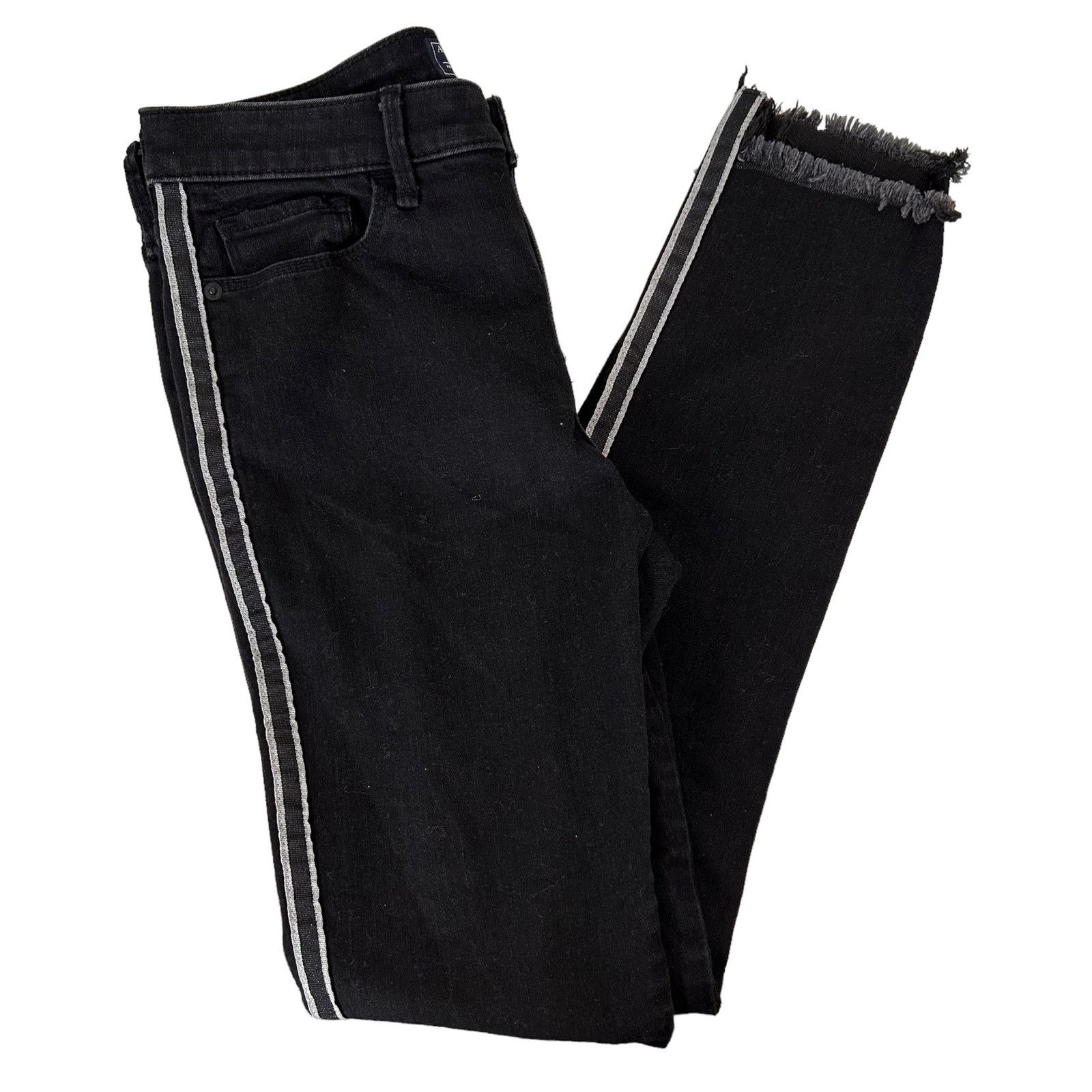 Abercrombie & Fitch Abercrombie Harper Low Rise Ankle Jeans Silver Stripe Sz 6L Size 28" / US 6 / IT 42 - 5 Thumbnail