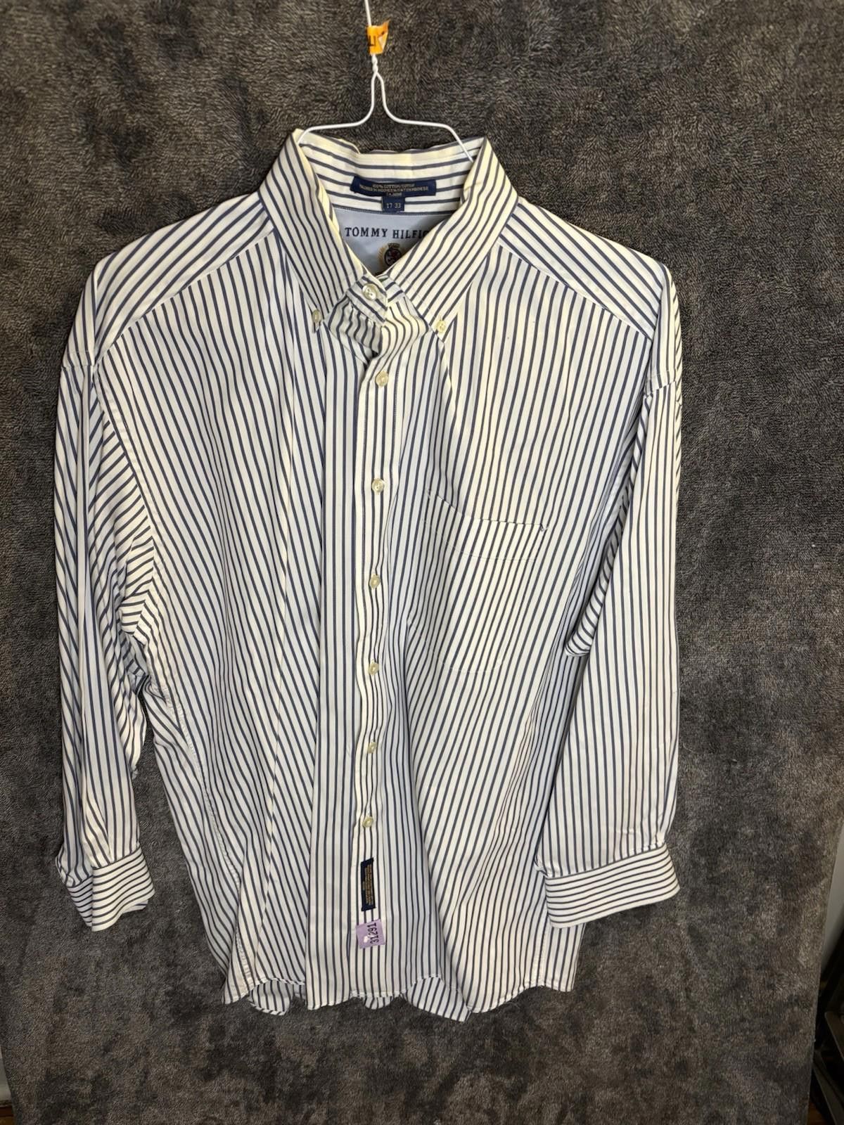 Tommy Hilfiger Vintage Tommy Hilfiger Men’s Striped Button-down Size 17 33 Size US L / EU 52-54 / 3 - 1 Thumbnail