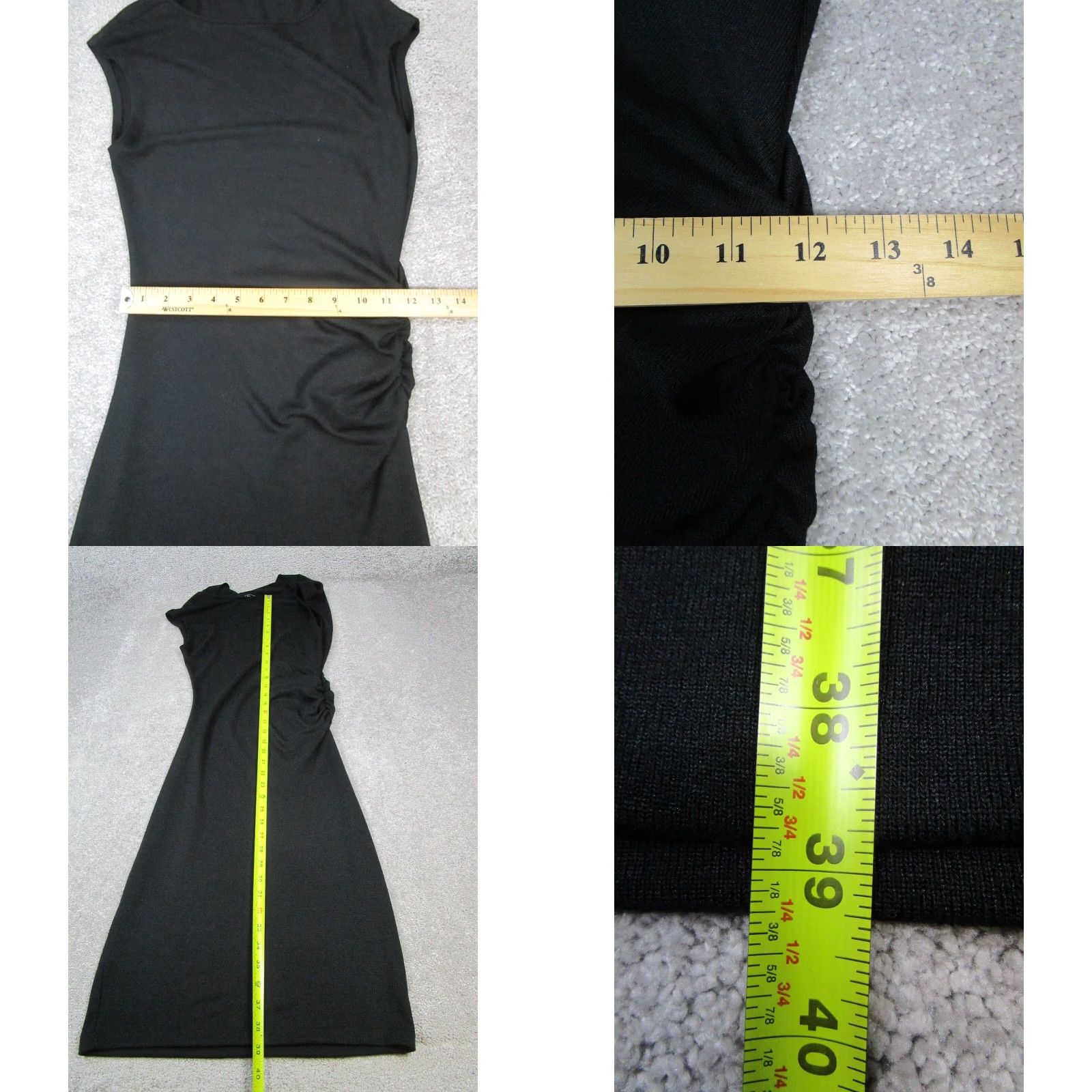 Vince Vince Dress Womens XXS Black Bodycon Sleeveless Scoop Neck Pullover KnA Knee Length Regular Polyester Stretch Casual Party/Cocktail Travel Womens Size XXS / US 00 / IT 34 - 8 Thumbnail