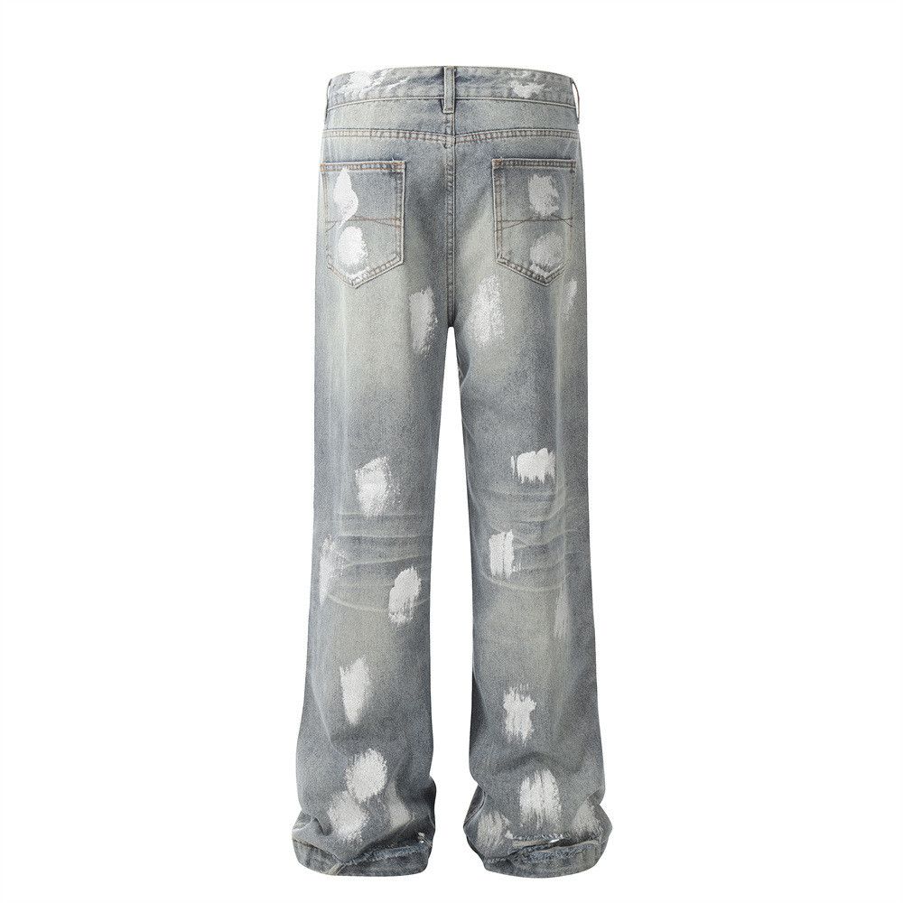Japanese Brand Punk wash ink loose casual ripped jeans y2k Size US 32 / EU 48 - 3 Thumbnail