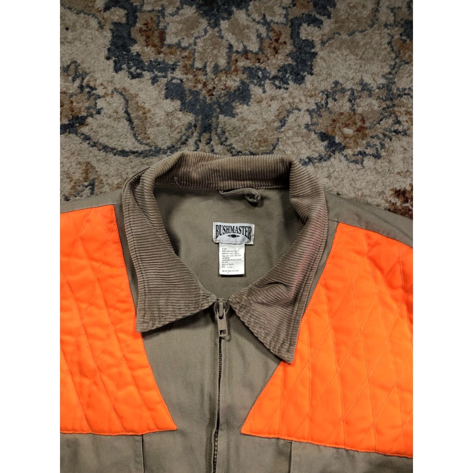 Vintage Bushmaster Jacket Mens XLT Orange Tan Canvas Hunting Game Bag Quilted Blaze Size US XL / EU 56 / 4 - 2 Thumbnail