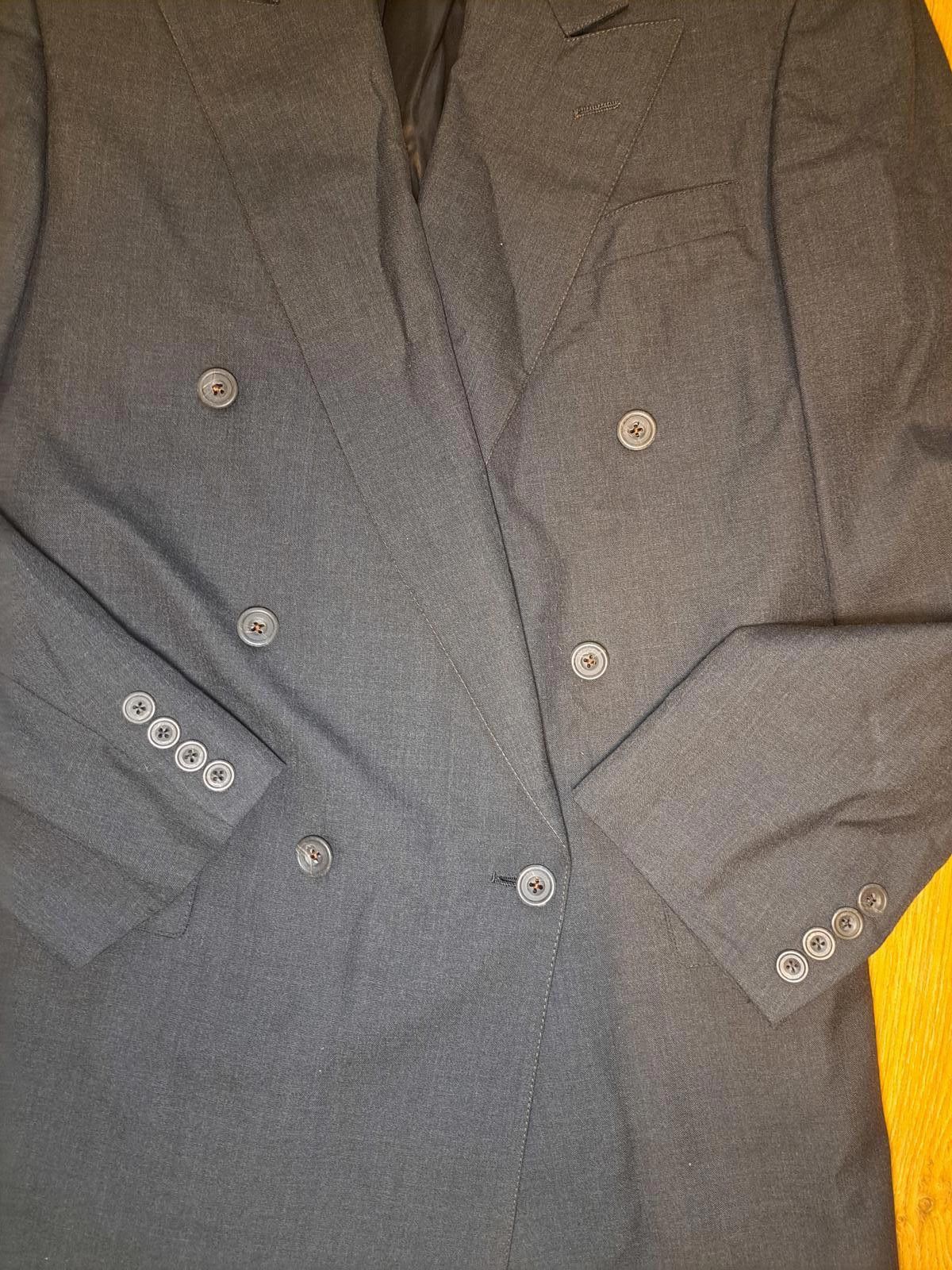 Hart Schaffner Marx Hart Schaffner Marx Double Breasted Suit Jacket 40L Gray Size 40L - 4 Thumbnail