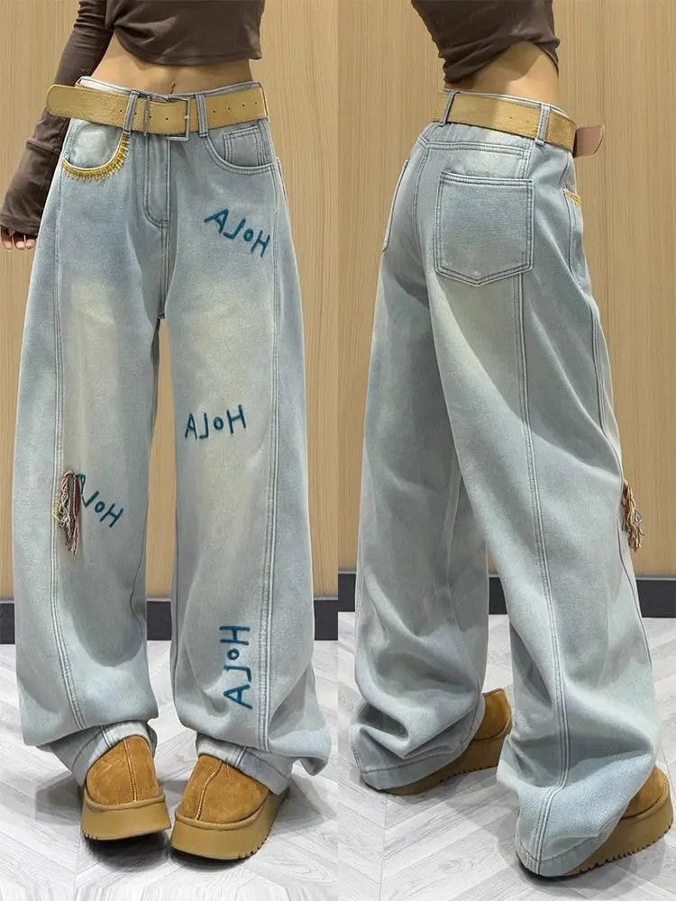 Japanese Brand × Jean Retro embroidered straight leg jeans Size US 30 / EU 46 - 6 Thumbnail