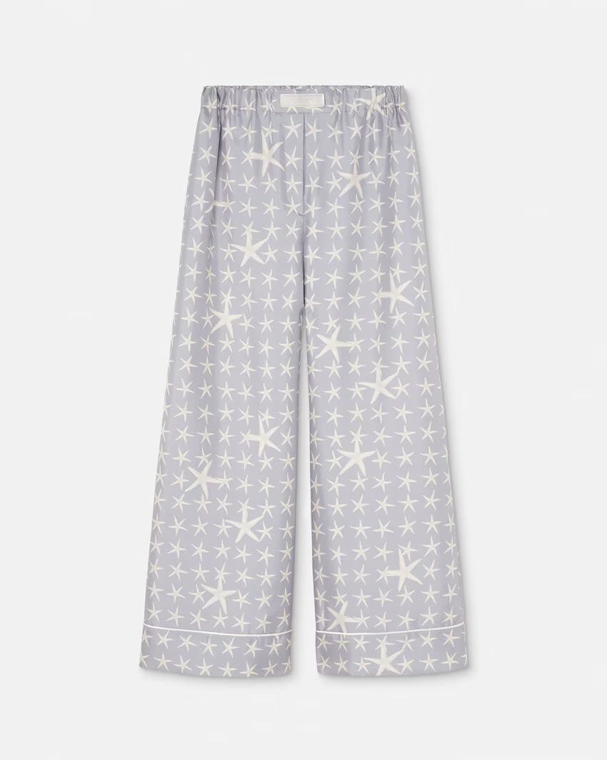 Versace o1s22i1n1024 Starfish Print Silk Pants in Grey Size 28" / US 6 / IT 42 - 1 Thumbnail