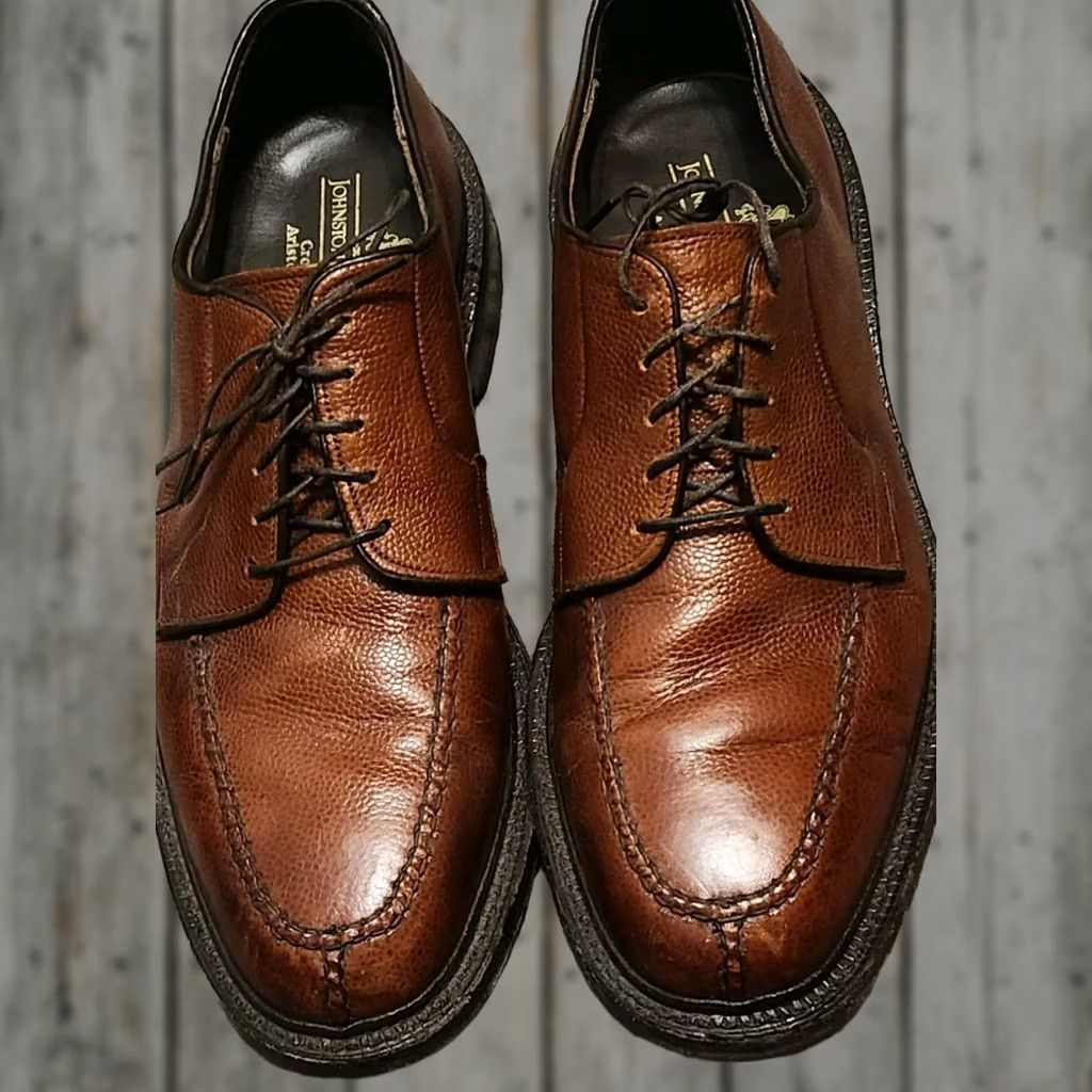 Johnston & Murphy VINTAGE Johnston & Murphy Aristocraft Ski Penny Loafers Dress Shoe Men 9.5 Burgundy Brown Leather Slip On E/C Penny Model Size US 10 / EU 43 - 1 Thumbnail