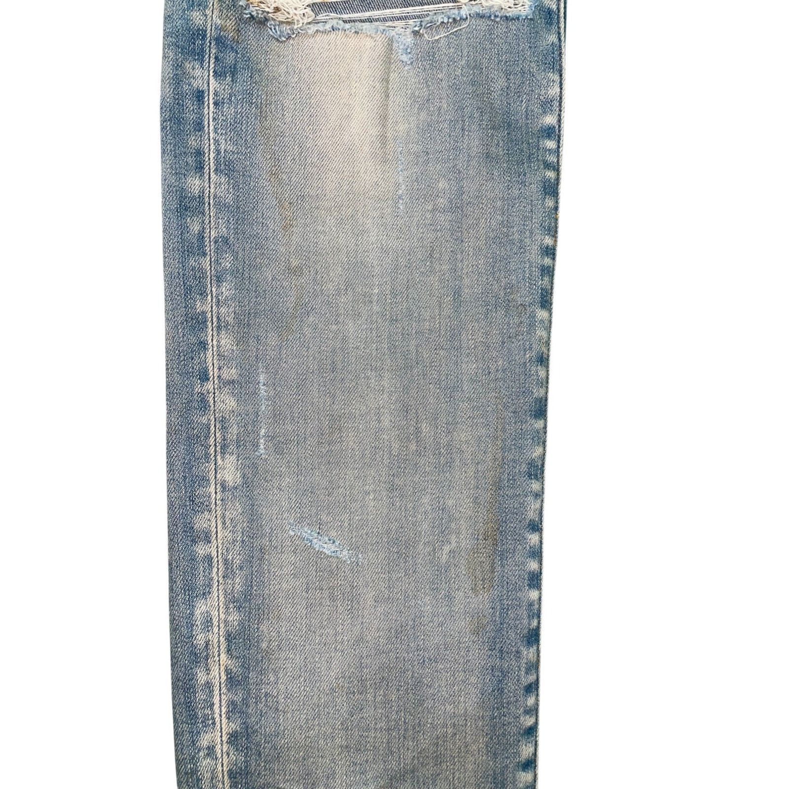 Amiri Amiri White Side Logo Light Wash Blue Jeans Size US 32 / EU 48 - 6 Thumbnail