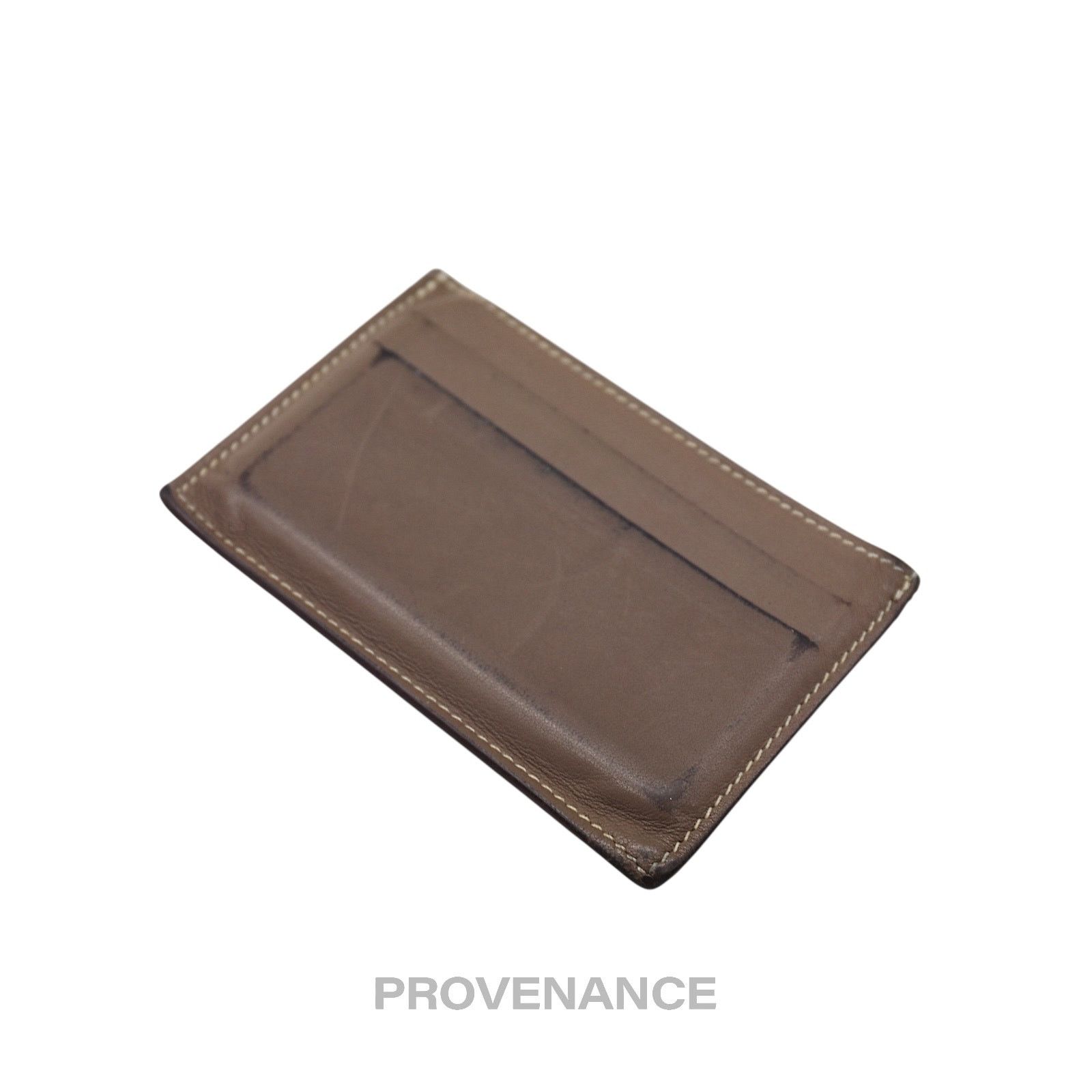 Hermes 🔴 Hermes Citizen Twill Card Wallet - Etoupe Swift Leather Size ONE SIZE - 3 Thumbnail