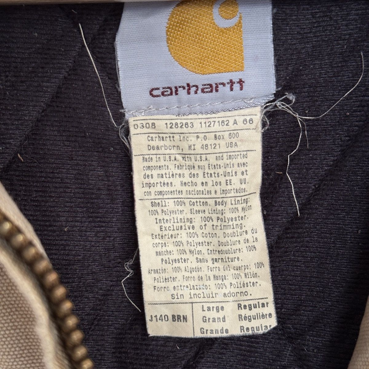 Carhartt Vintage Carhartt Active Thrashed Brown Jacket J140 BRN Size US L / EU 52-54 / 3 - 4 Thumbnail