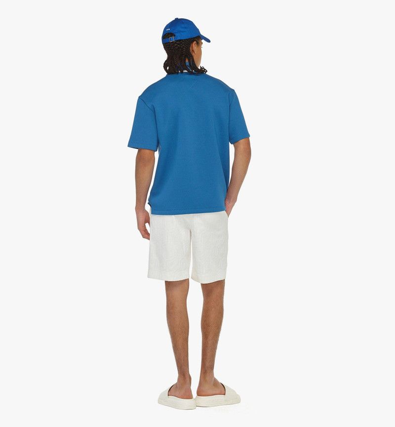 MCM o1mt1gz0126 Logo Patch Piqué Polo Shirt in Blue Size M / US 6-8 / IT 42-44 - 5 Thumbnail