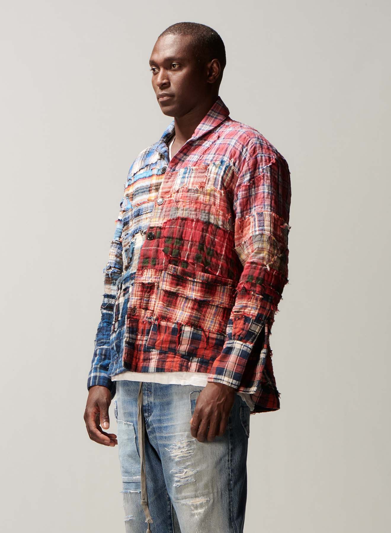 Greg Lauren $1875 Greg Lauren Plaid Gradient Boxy Jacket Size US M / EU 48-50 / 2 - 2 Thumbnail