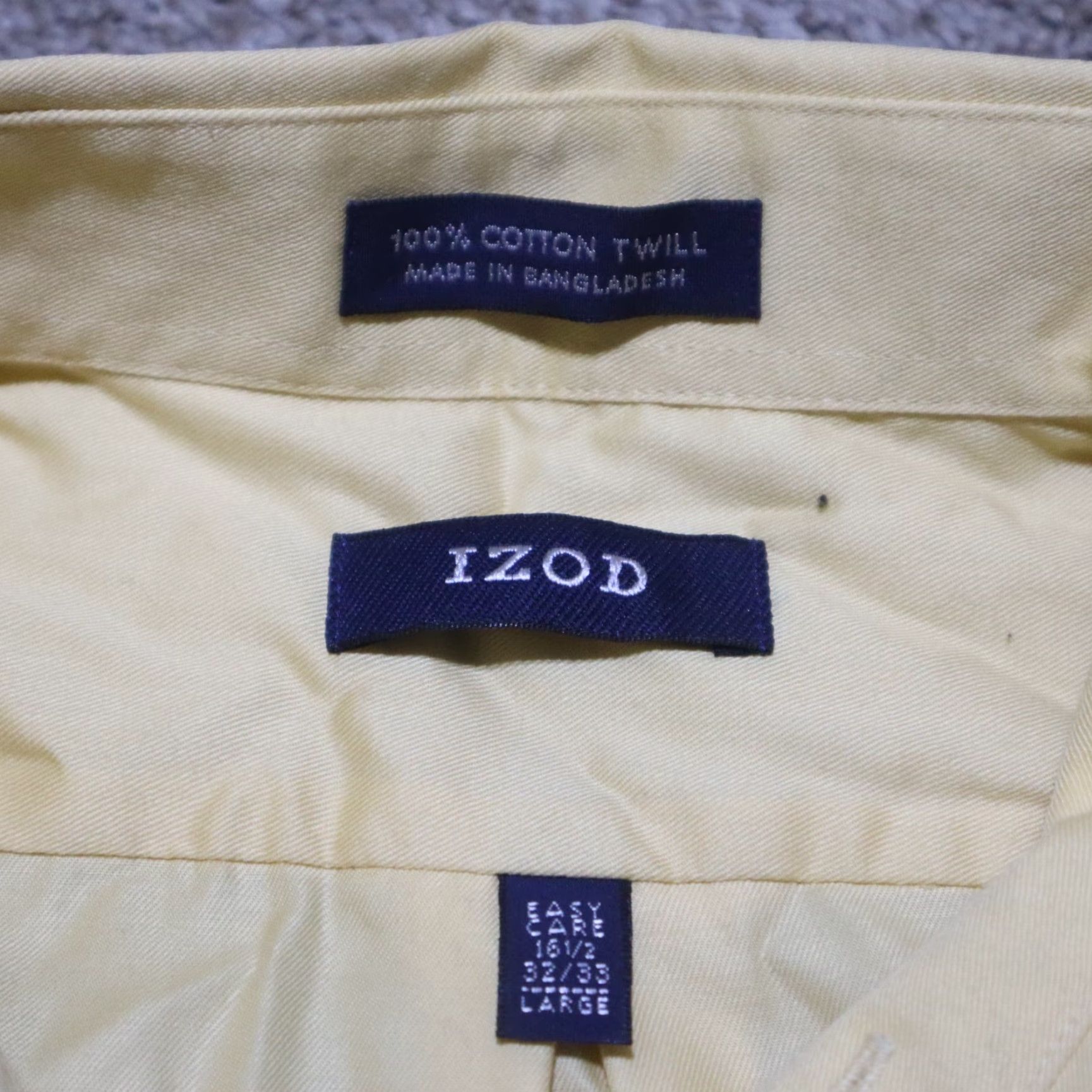 Izod IZOD Shirt Button-Up Adult Men Yellow Long Sleeve Size 16.5 32/33 Colorful Solid Casual Size US XL / EU 56 / 4 - 3 Thumbnail