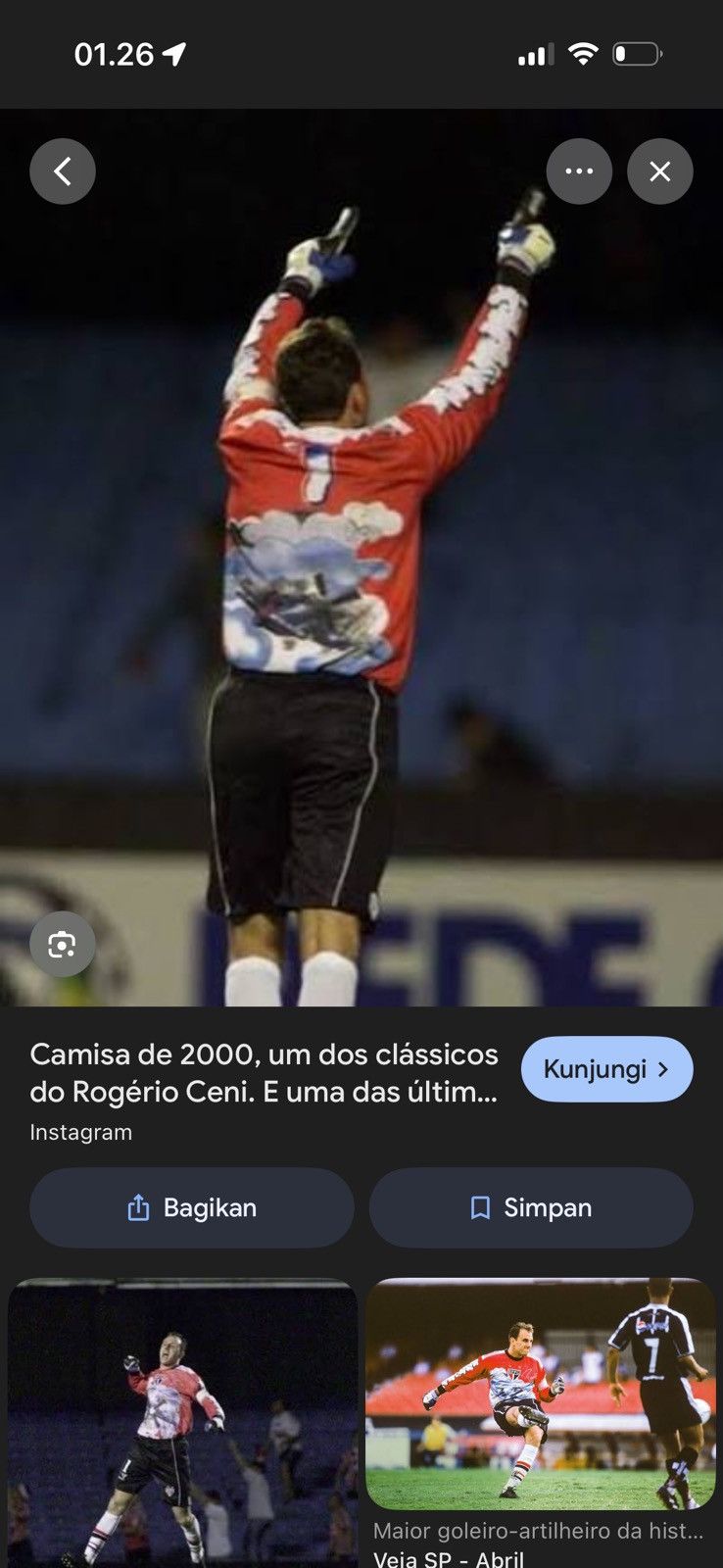 Penalty Sao Paulo Goalie 2000 Rogerio Ceni #1 Rare Soccer Jersey Size US M / EU 48-50 / 2 - 14 Thumbnail
