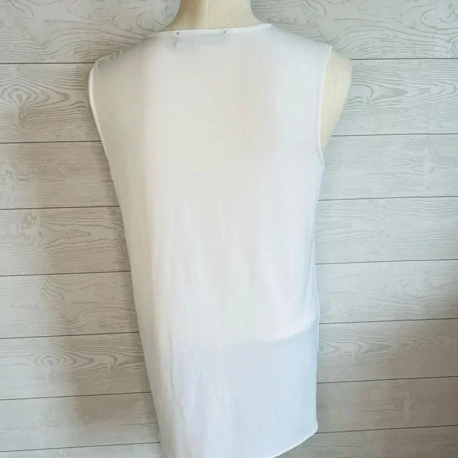 Other Kasper White Split Front Studded Tunic Top Size Small Size S / US 4 / IT 40 - 4 Thumbnail