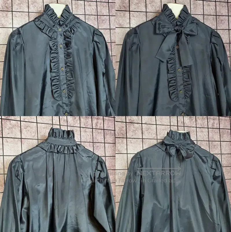 Yves Saint Laurent YSL Black Silk Blend Long Sleeve Blouse . Size S / US 4 / IT 40 - 3 Thumbnail