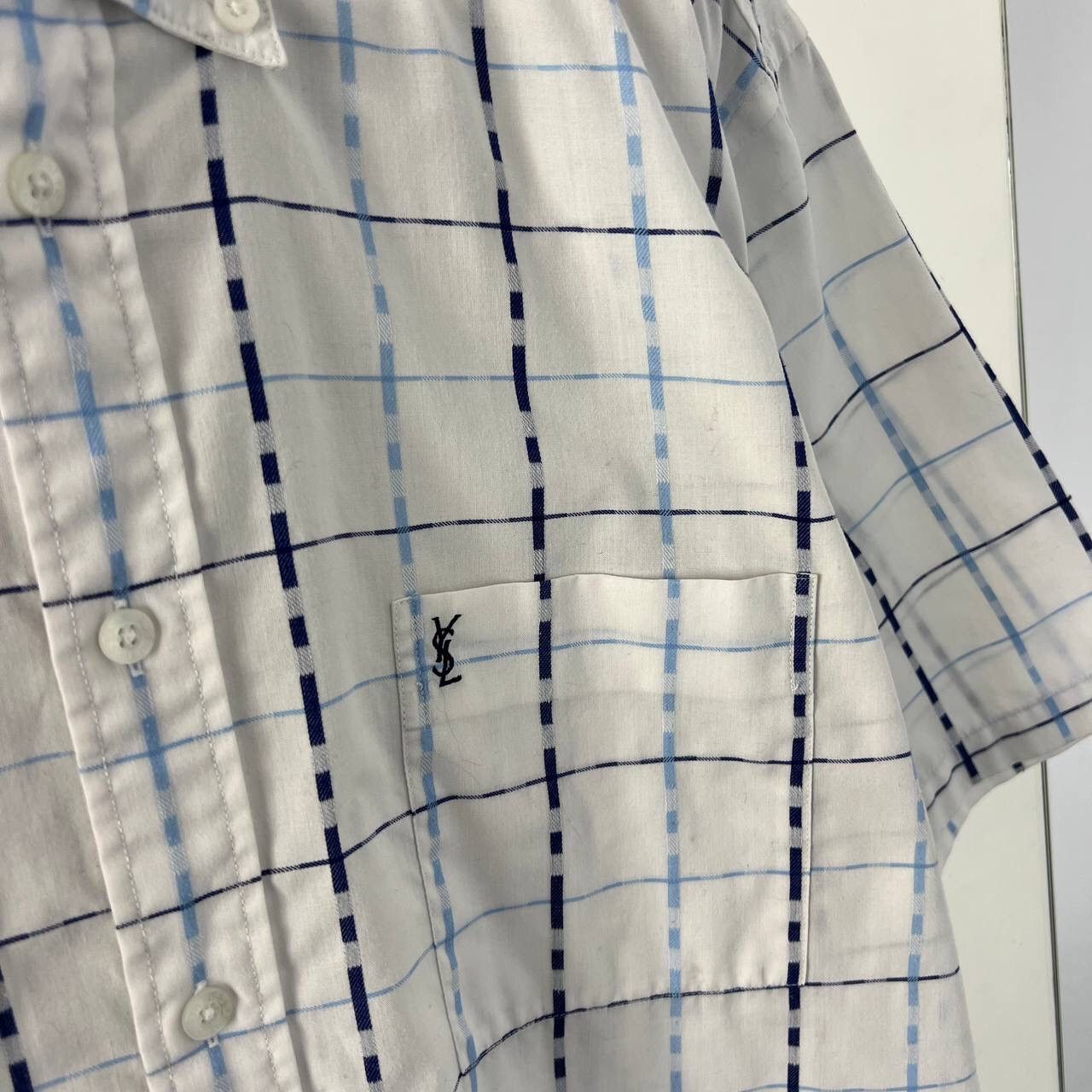Yves Saint Laurent Yves Saint Lauren Vintage Button Up Shirt Pocket Mini Logo Size US L / EU 52-54 / 3 - 3 Thumbnail