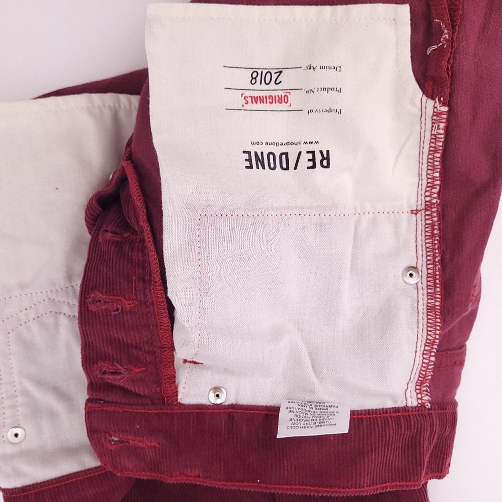 RE/DONE Re/done High Rise Originals Button Fly Corduroy Size 26" / US 2 / IT 38 - 8 Thumbnail
