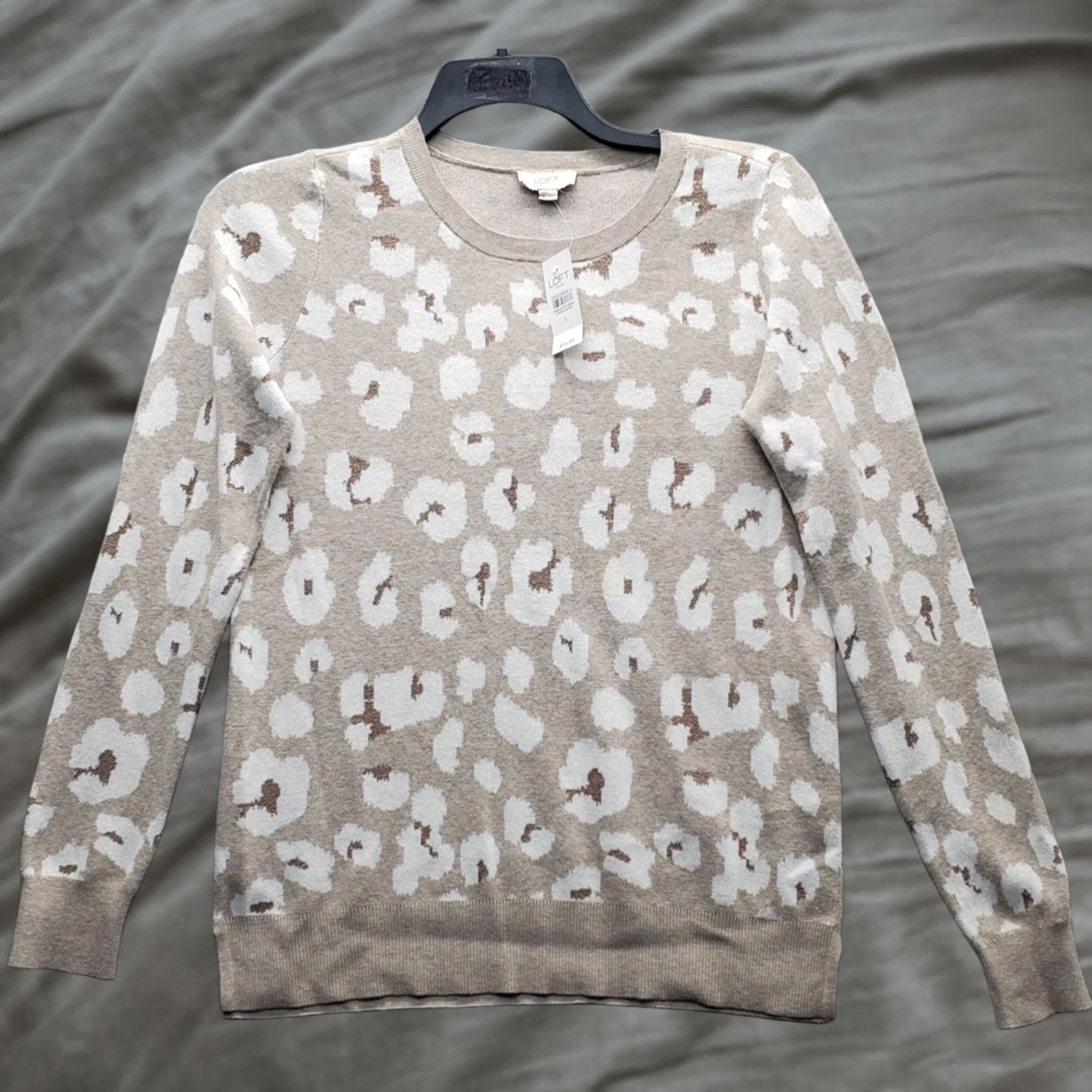 Loft LOFT Womens Size S Multi Leopard Print Knit Pullover sweater Long Sleeve Crew Neck Casual Fall Winter Size S / US 4 / IT 40 - 1 Thumbnail