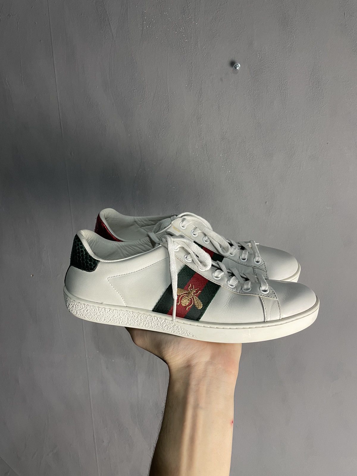 Gucci 🐝 bee ace green red stripe shoes