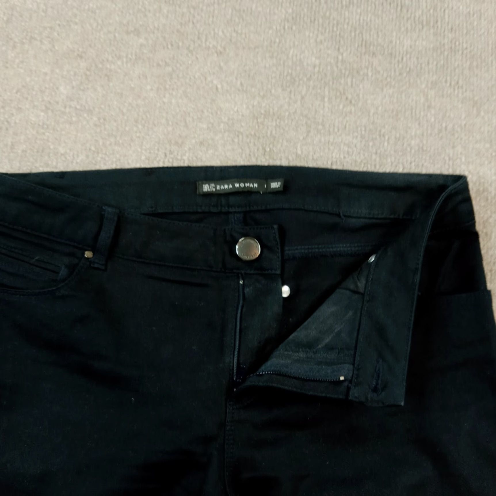 Zara Womens Zara Jeans Size 6 Extra Large Blue Denim Bootcut Flared Rhinestones Pockets Size 32" / US 10 / IT 46 - 7 Thumbnail